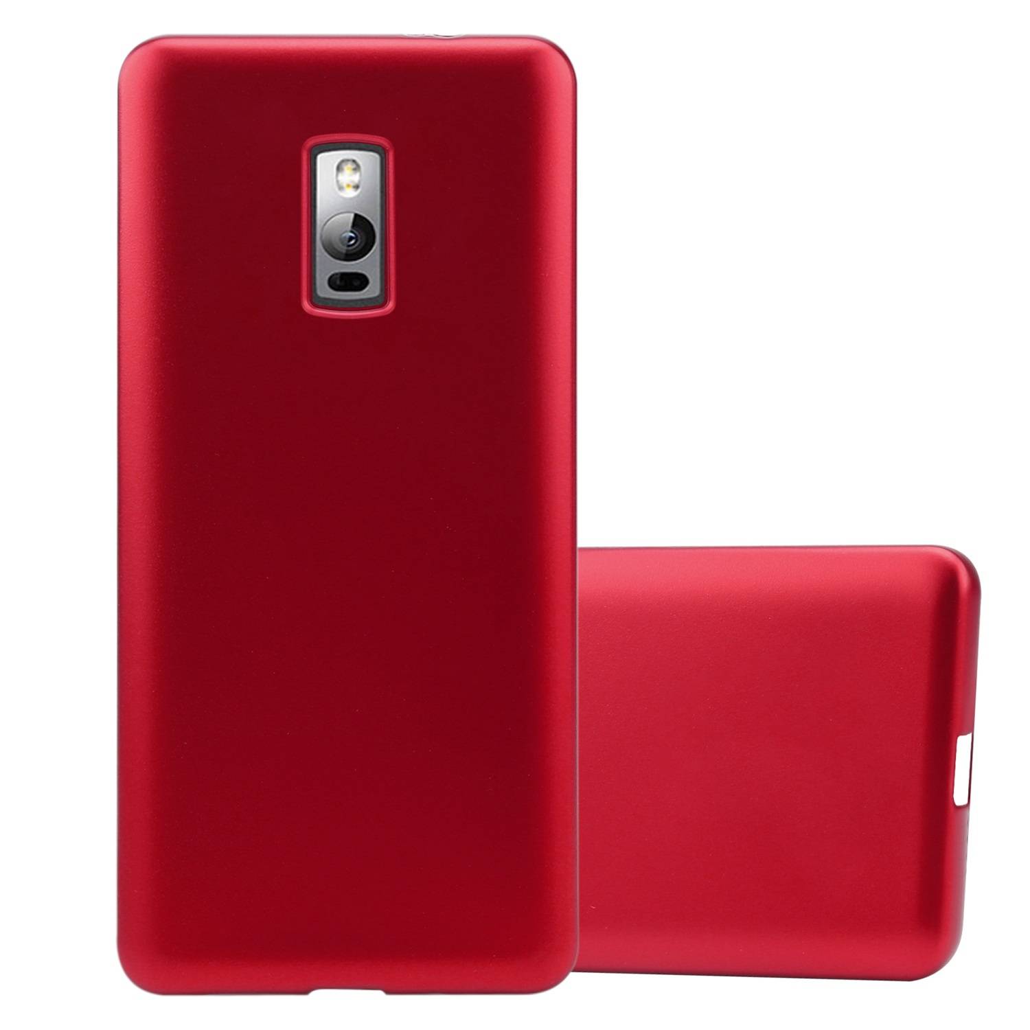 Cadorabo Schutzhülle für OnePlus ONE Hülle in Rot Handyhülle TPU Silikon Etui Cover Case