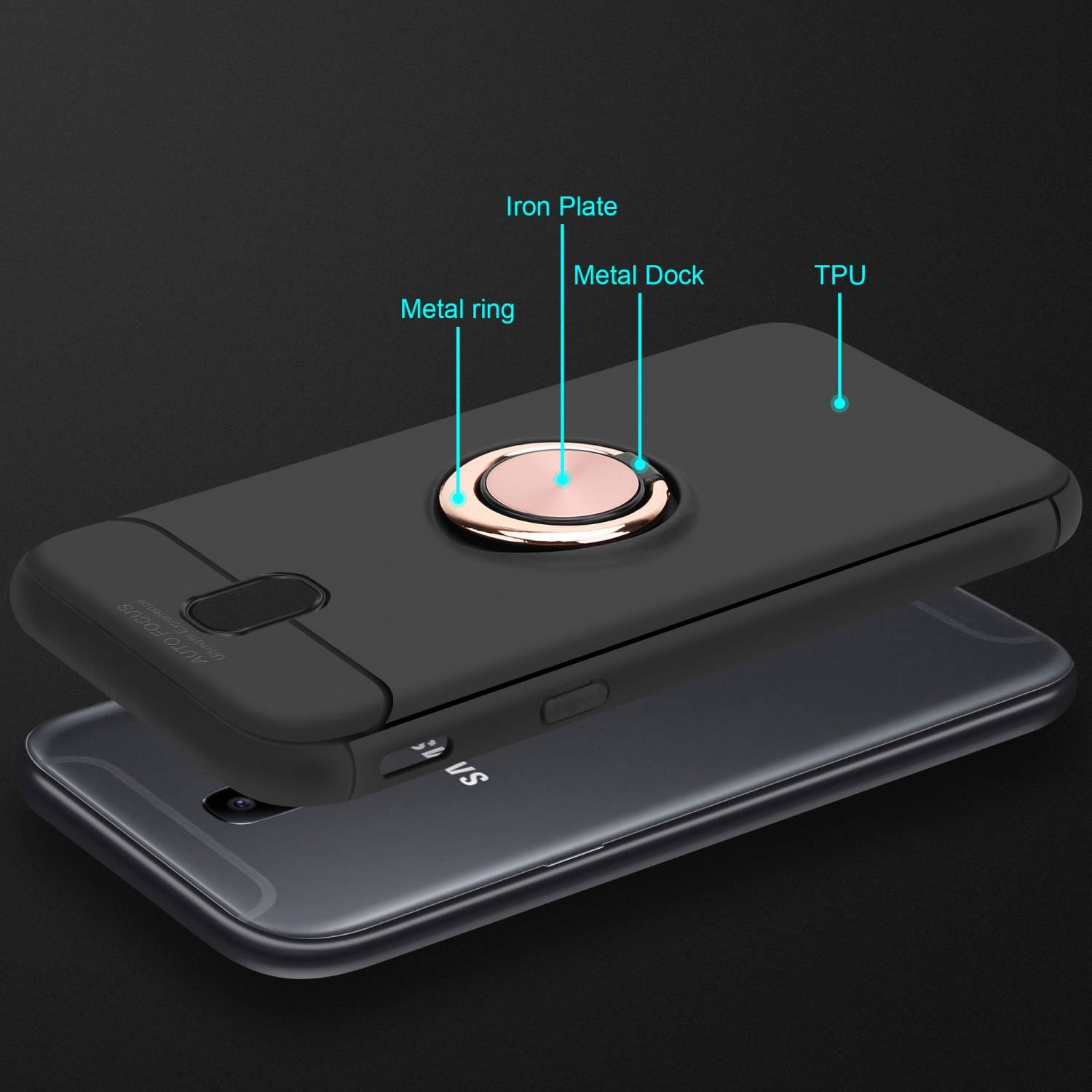 Cadorabo Schutzhülle für Samsung Galaxy J7 2017 Hülle in schwarz Handyhülle Etui Cover Case Silikon TPU