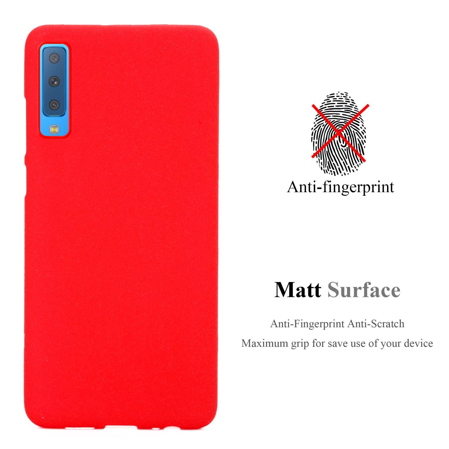 Cadorabo Schutzhülle für Samsung Galaxy A9 2018 Hülle in Rot Handyhülle TPU Etui Cover Case