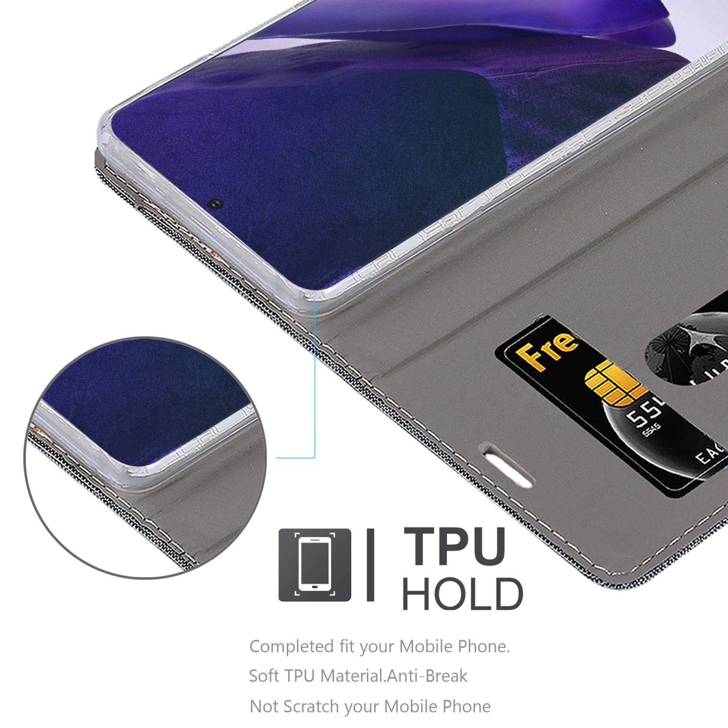 Cadorabo Hülle für Samsung Galaxy NOTE 20 ULTRA Schutzhülle in Grau Handy Hülle Etui Book Case Cover