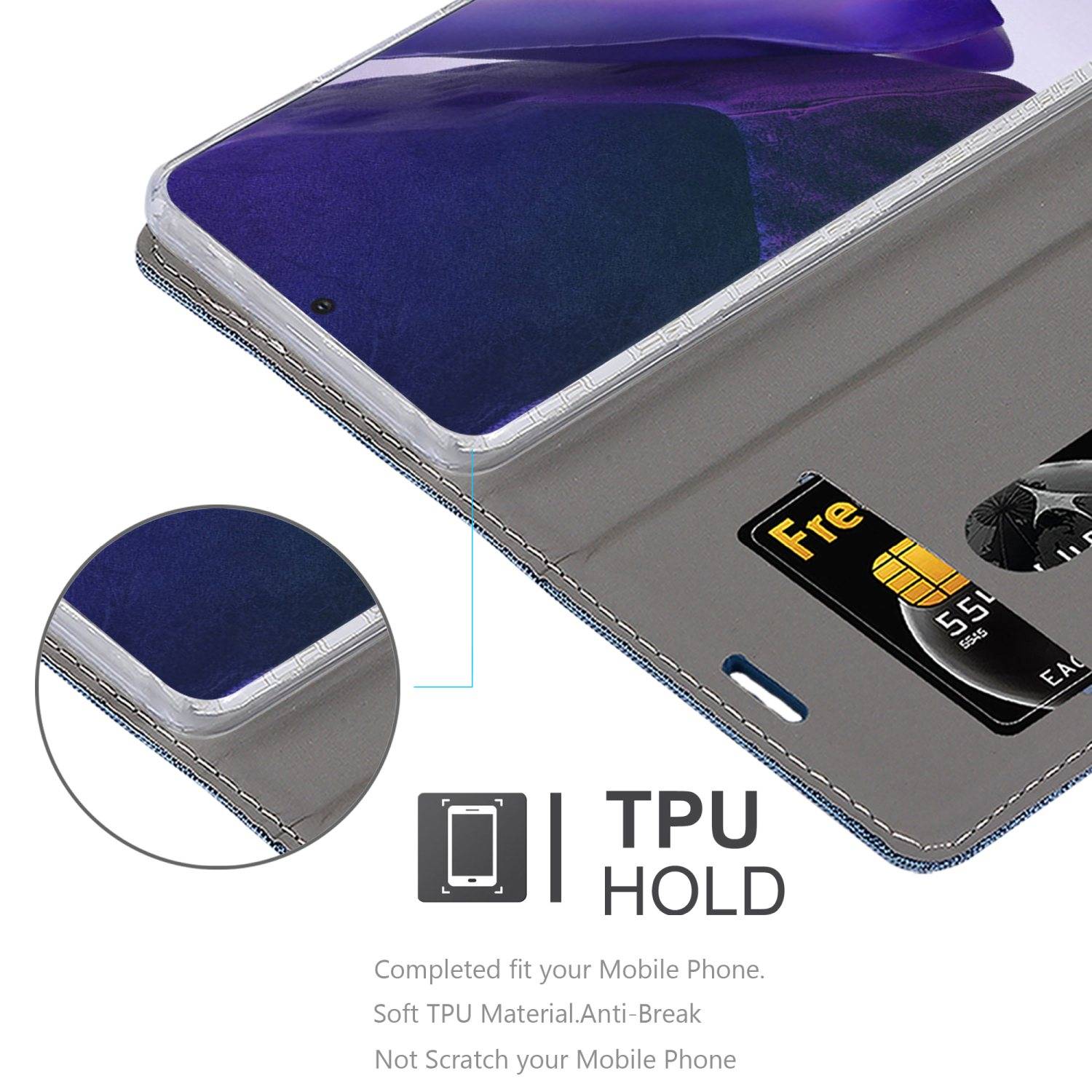 Cadorabo Hülle für Samsung Galaxy NOTE 20 ULTRA Schutzhülle in Blau Handy Hülle Etui Book Case Cover