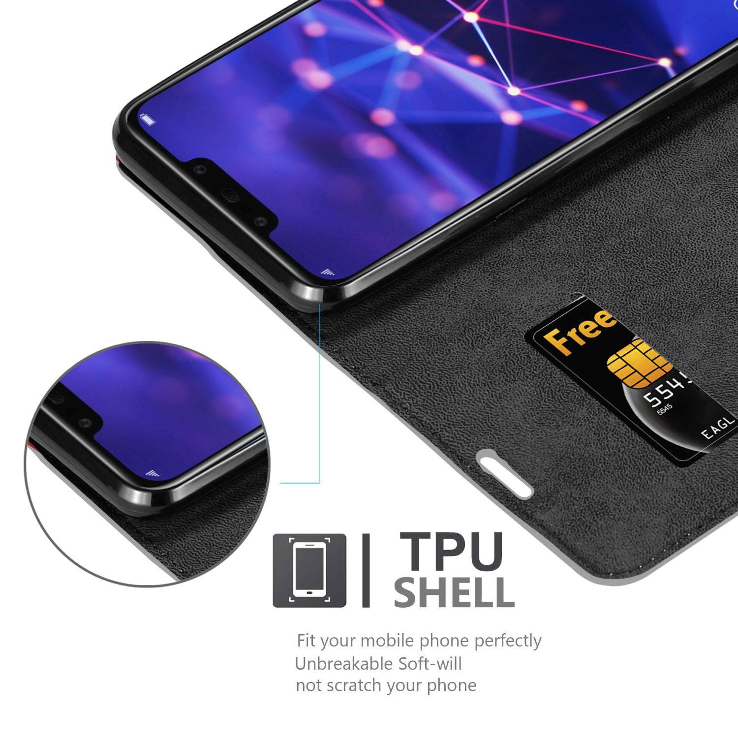 Cadorabo Hülle für Huawei MATE 20 LITE Schutz Hülle in Grau Handyhülle Etui Case Cover Magnetverschluss