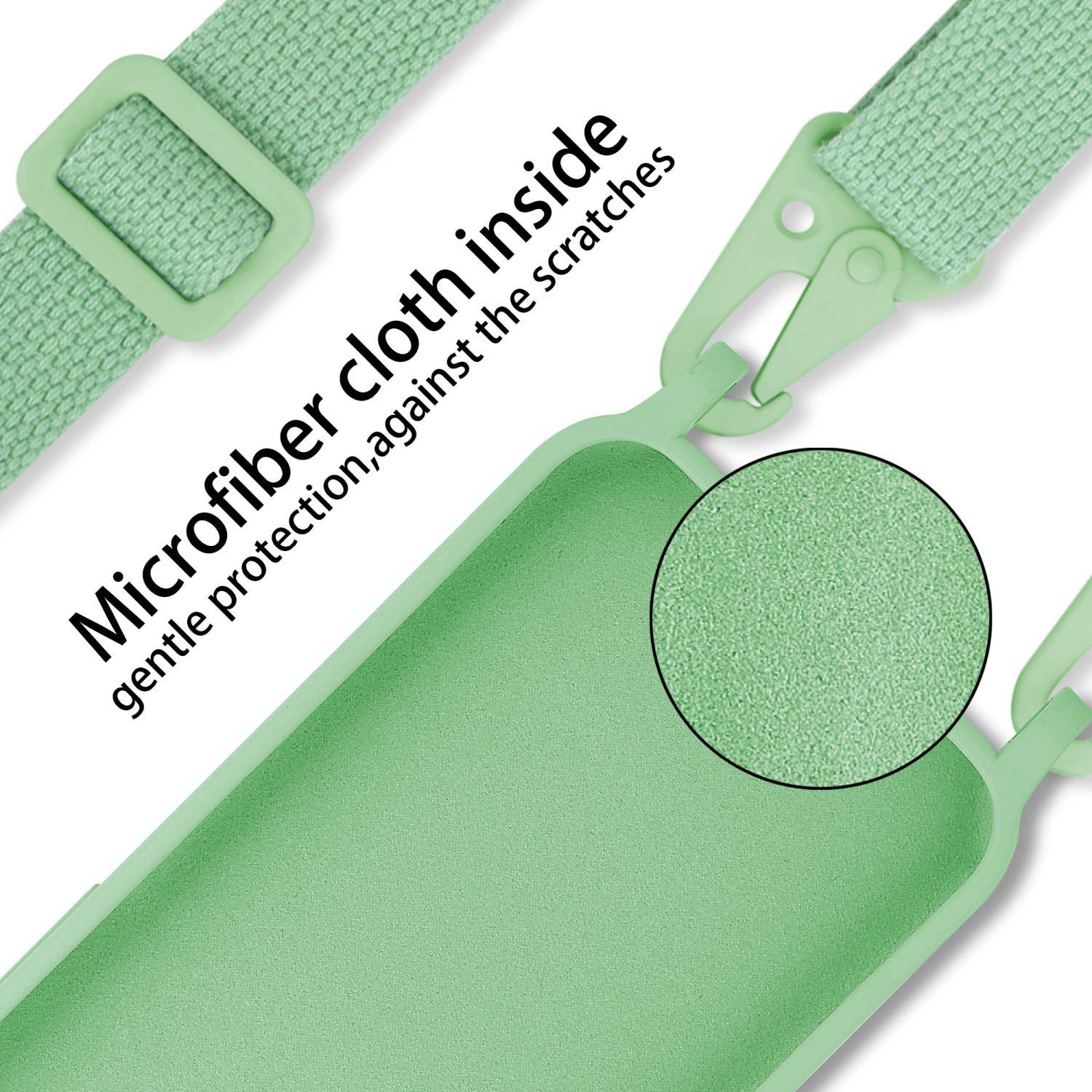 Cadorabo Schutzhülle für Samsung Galaxy A81 / NOTE 10 LITE / M60s Hülle in Grün Handykette Etui längenverstellbar Kordel