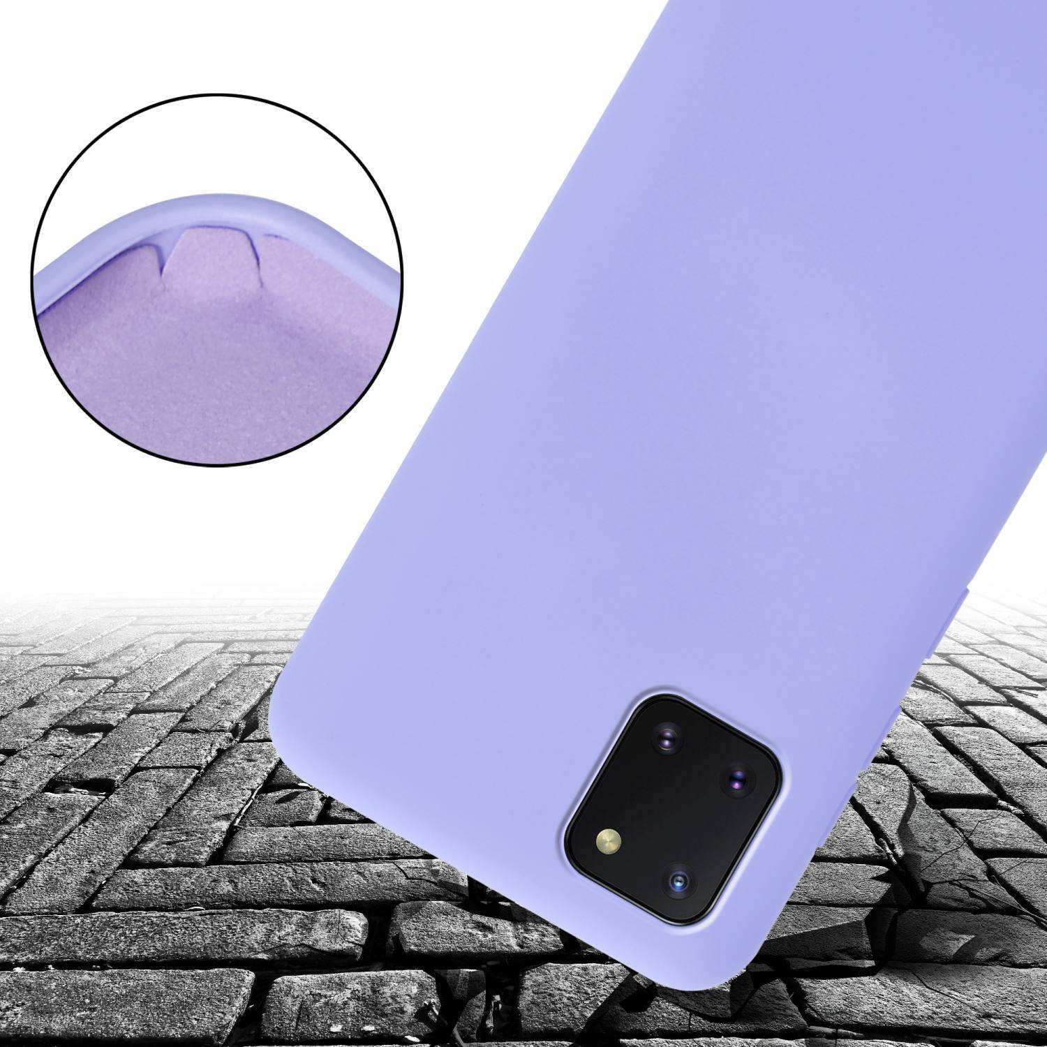 Cadorabo Schutzhülle für Samsung Galaxy A81 / NOTE 10 LITE / M60s Hülle in Lila Handykette Etui längenverstellbar Kordel