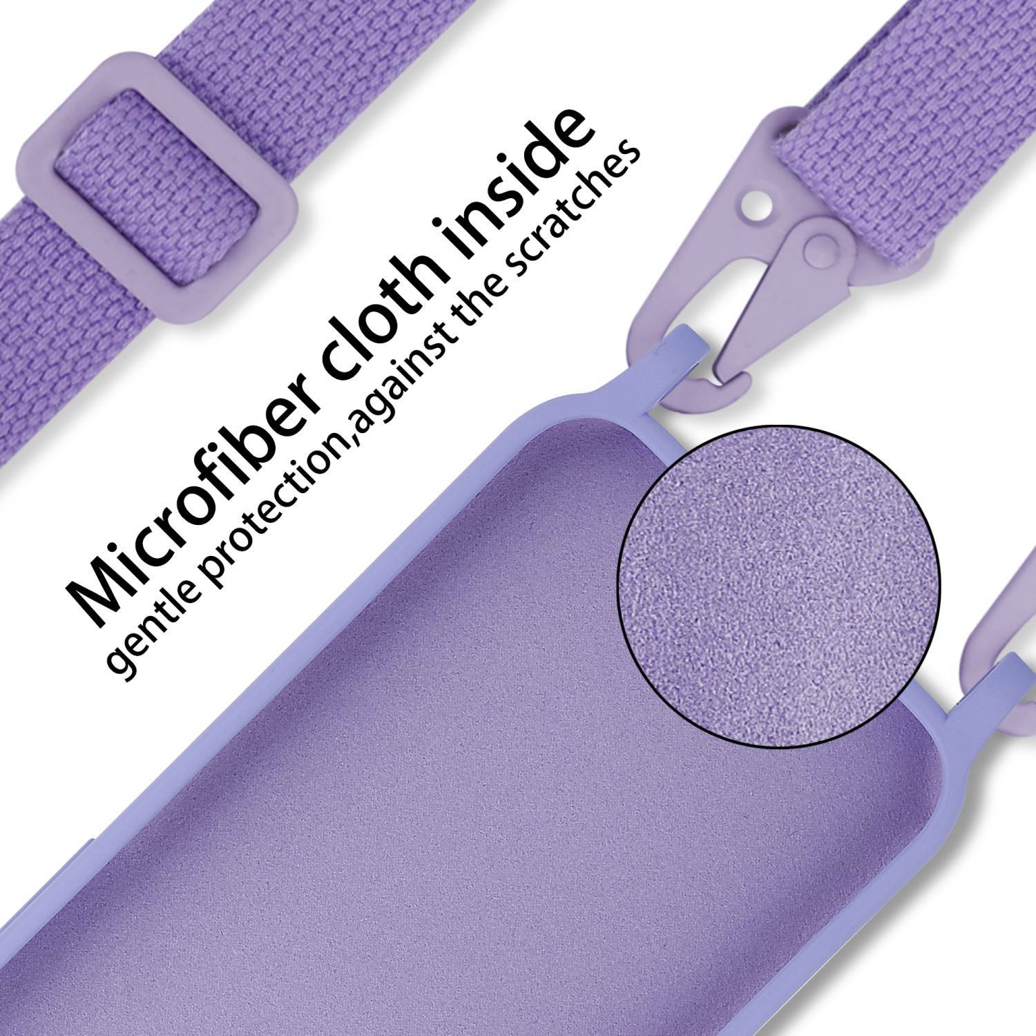 Cadorabo Schutzhülle für Samsung Galaxy A81 / NOTE 10 LITE / M60s Hülle in Lila Handykette Etui längenverstellbar Kordel