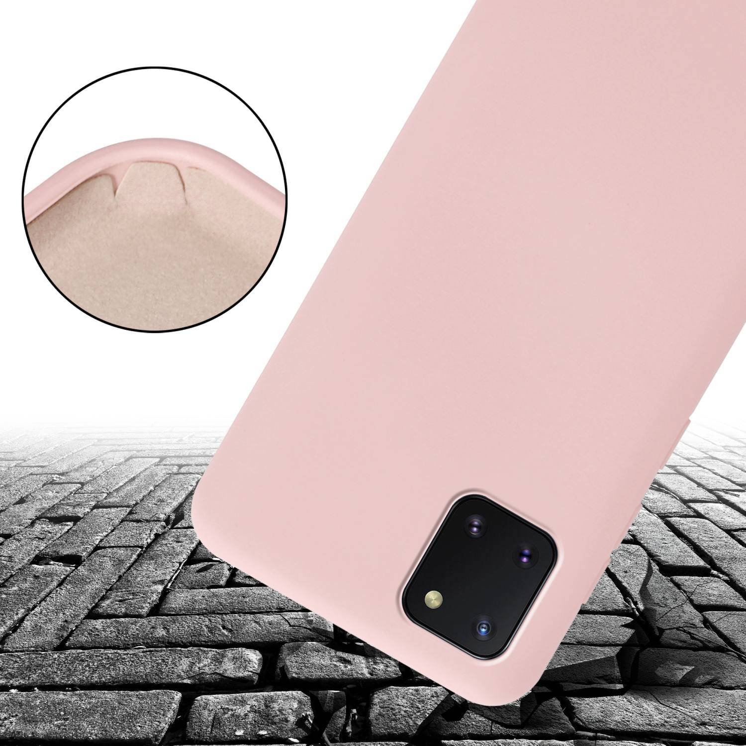 Cadorabo Schutzhülle für Samsung Galaxy A81 / NOTE 10 LITE / M60s Hülle in Rosa Handykette Etui längenverstellbar Kordel