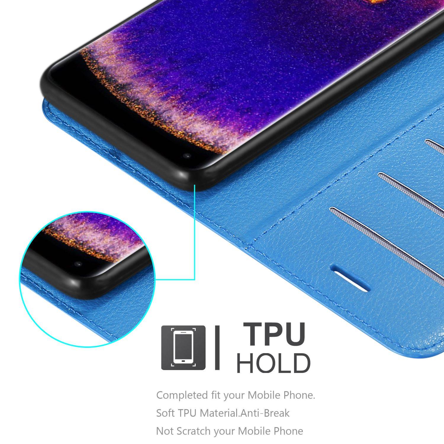 Cadorabo Hülle für Oppo FIND X5 PRO Schutz Hülle in Blau Handyhülle Etui Case Cover Magnetverschluss