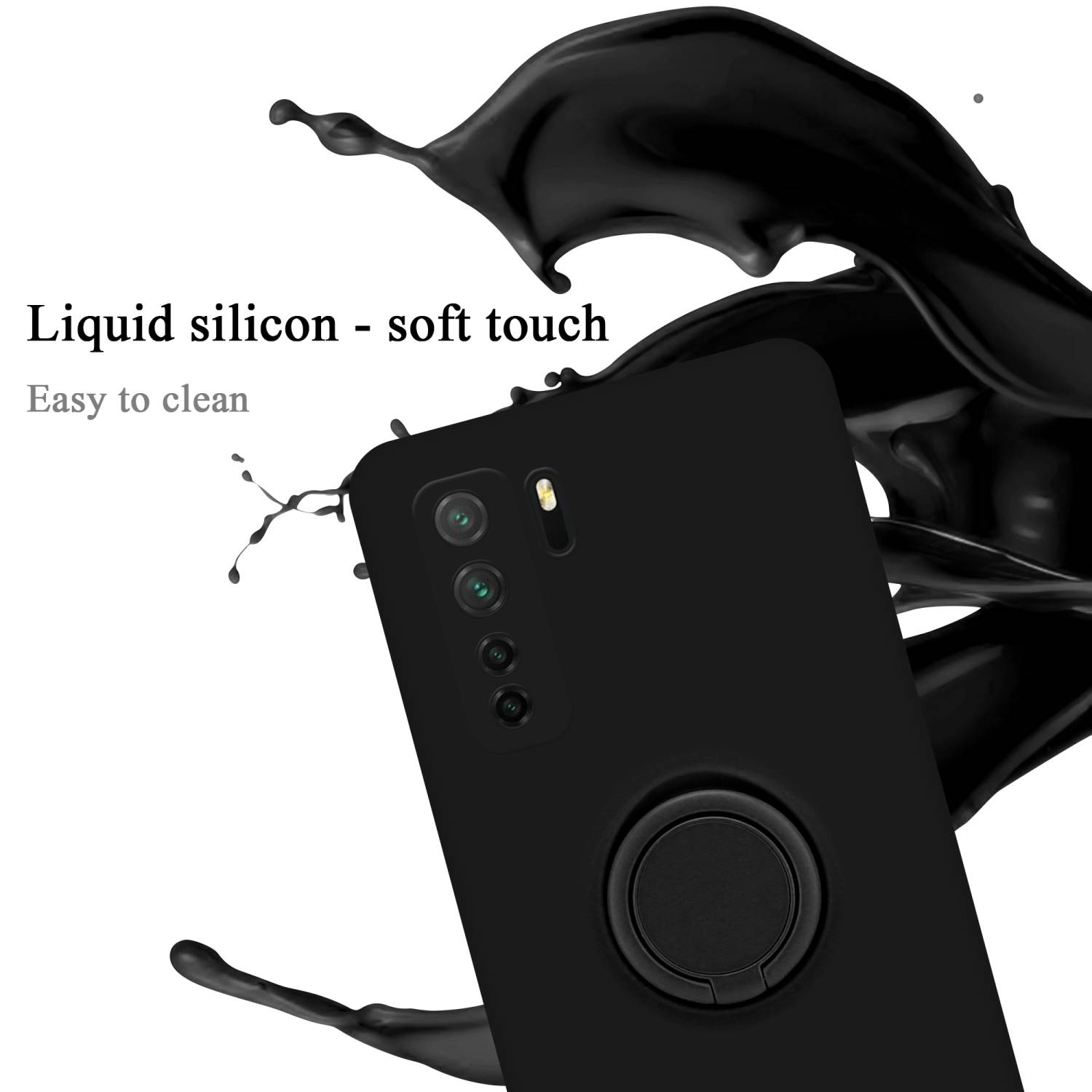 Cadorabo Hülle für Huawei P40 LITE 5G / NOVA 7 SE Schutz Hülle in Schwarz Handyhülle TPU Etui Case Cover