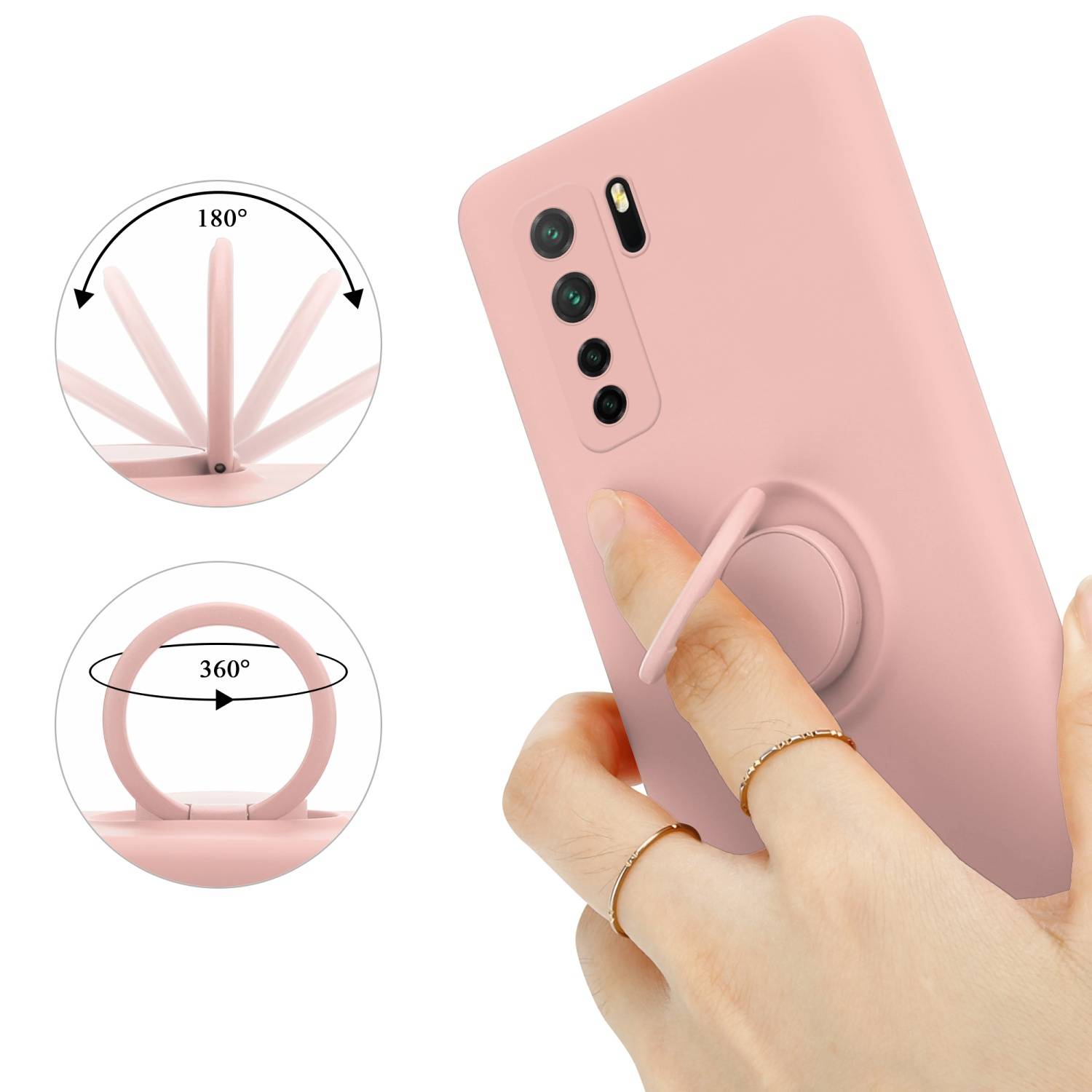 Cadorabo Hülle für Huawei P40 LITE 5G / NOVA 7 SE Schutz Hülle in Rosa Handyhülle TPU Etui Case Cover