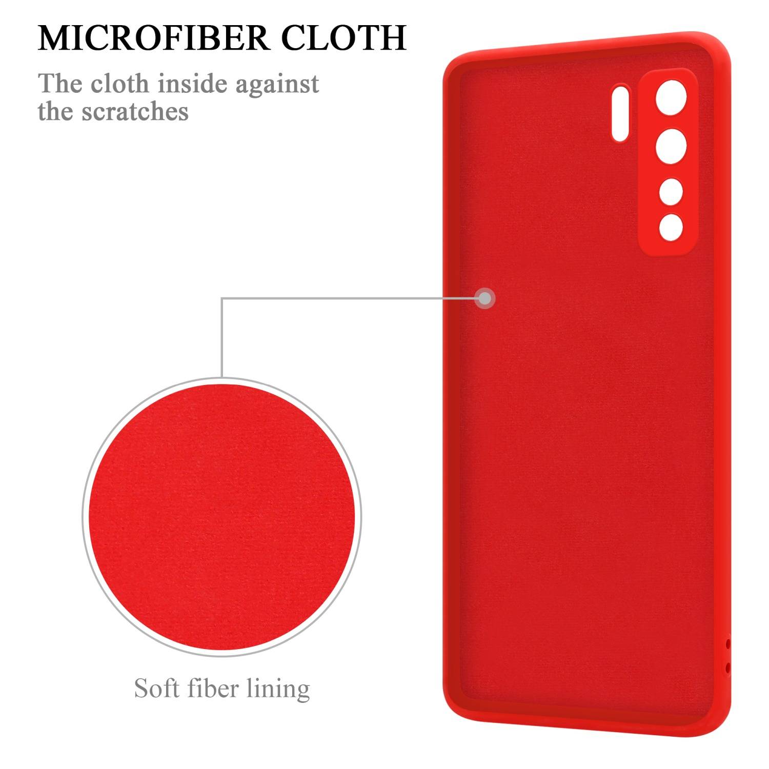 Cadorabo Hülle für Huawei P40 LITE 5G / NOVA 7 SE Schutz Hülle in Rot Handyhülle TPU Etui Case Cover