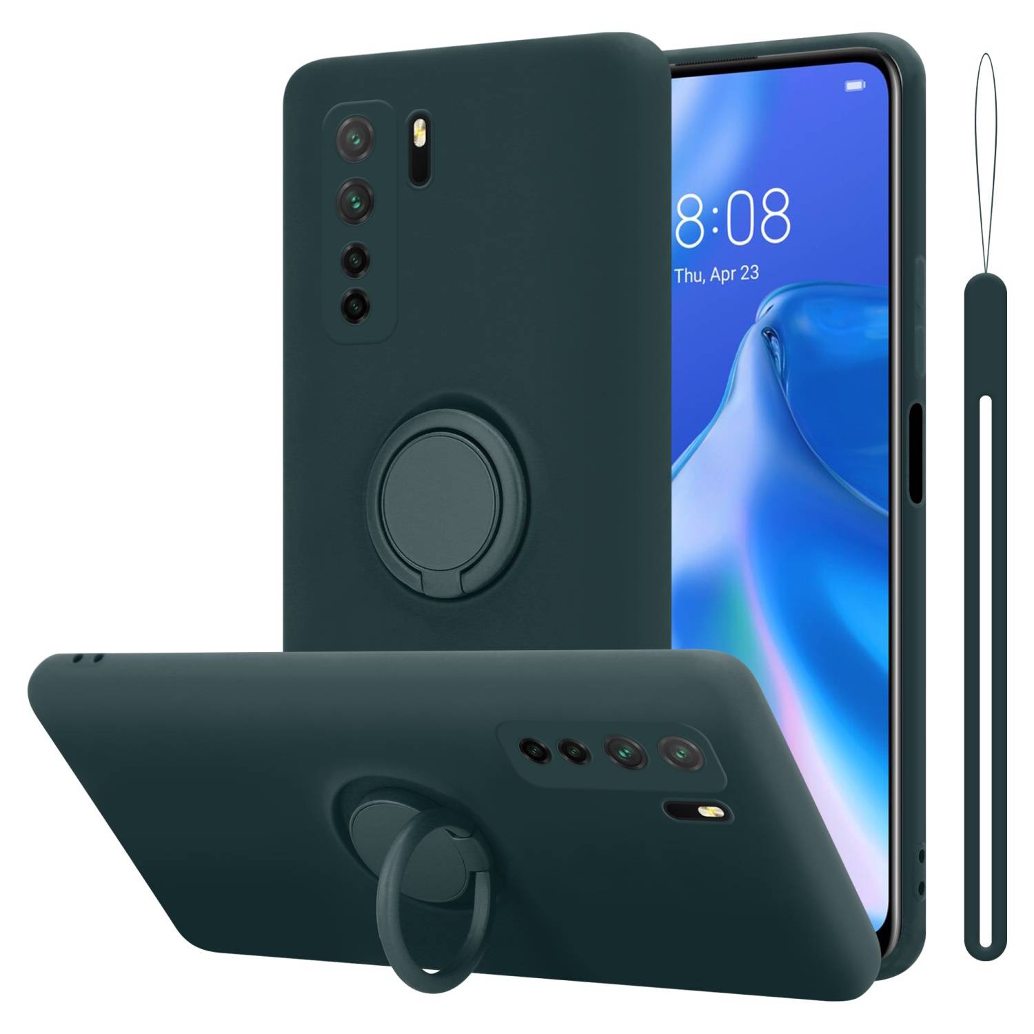 Cadorabo Hülle für Huawei P40 LITE 5G / NOVA 7 SE Schutz Hülle in Grün Handyhülle TPU Etui Case Cover