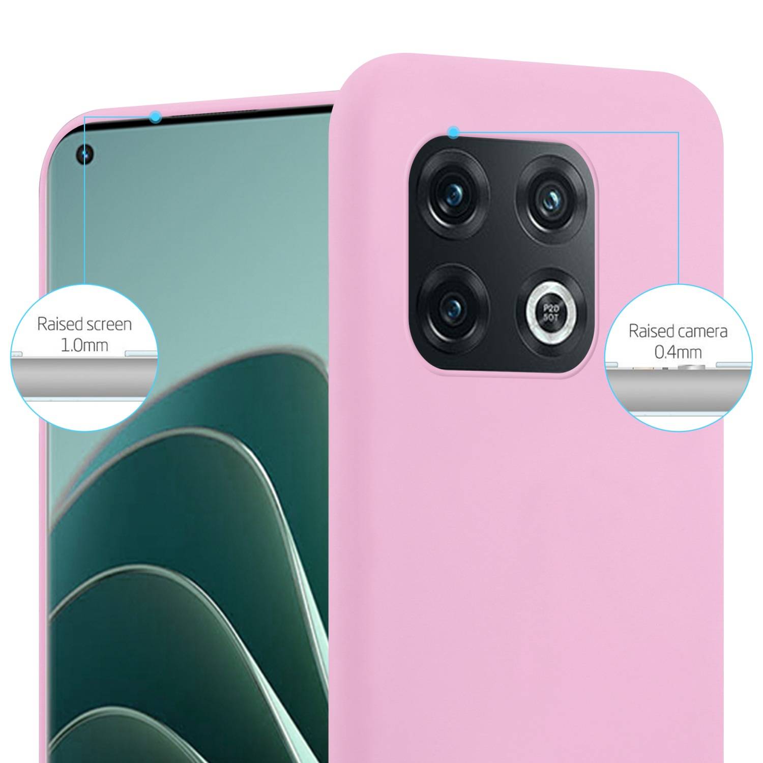 Cadorabo Hülle für OnePlus 10 PRO 5G Schutzhülle in Rosa Handyhülle TPU Silikon Etui Case Cover