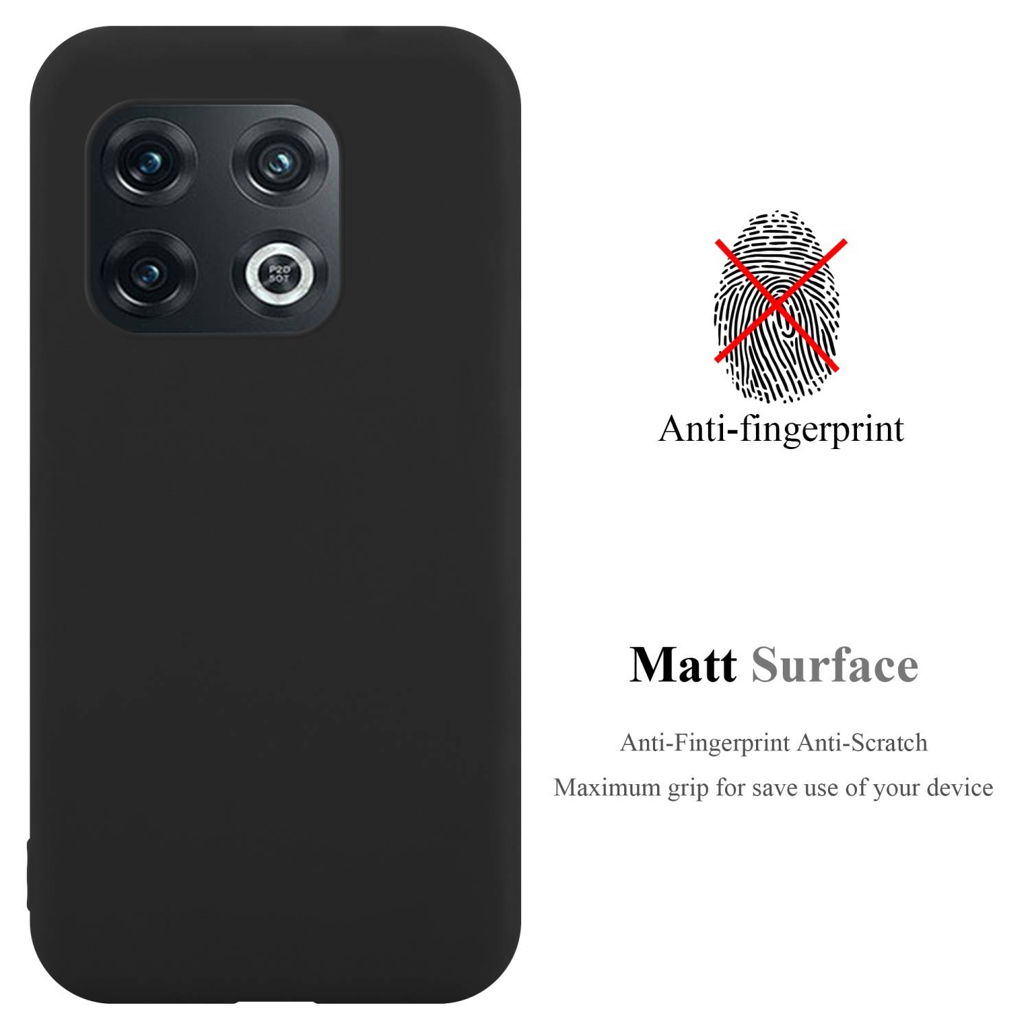 Cadorabo Hülle für OnePlus 10 PRO 5G Schutzhülle in Schwarz Handyhülle TPU Silikon Etui Case Cover