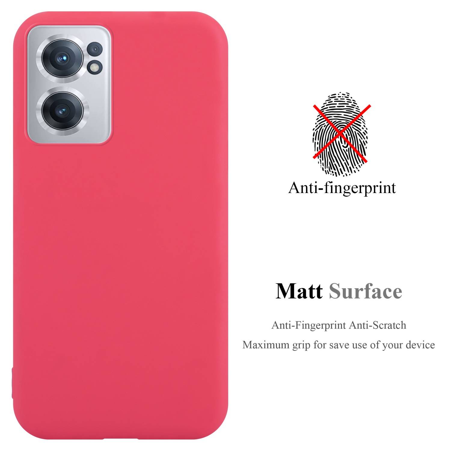 Cadorabo Hülle für OnePlus Nord CE 2 5G Schutzhülle in Rot Handyhülle TPU Silikon Etui Case Cover