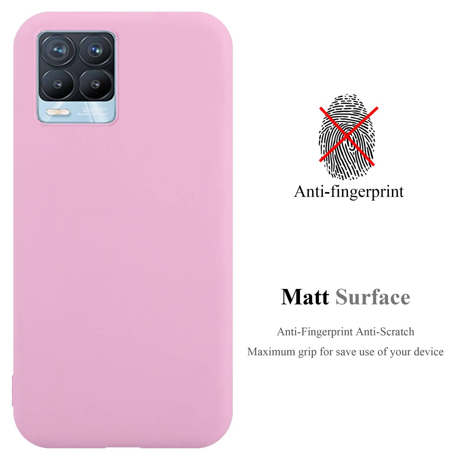 Cadorabo Hülle für Realme 8 4G / 8 PRO Schutzhülle in Rosa Handyhülle TPU Silikon Etui Case Cover