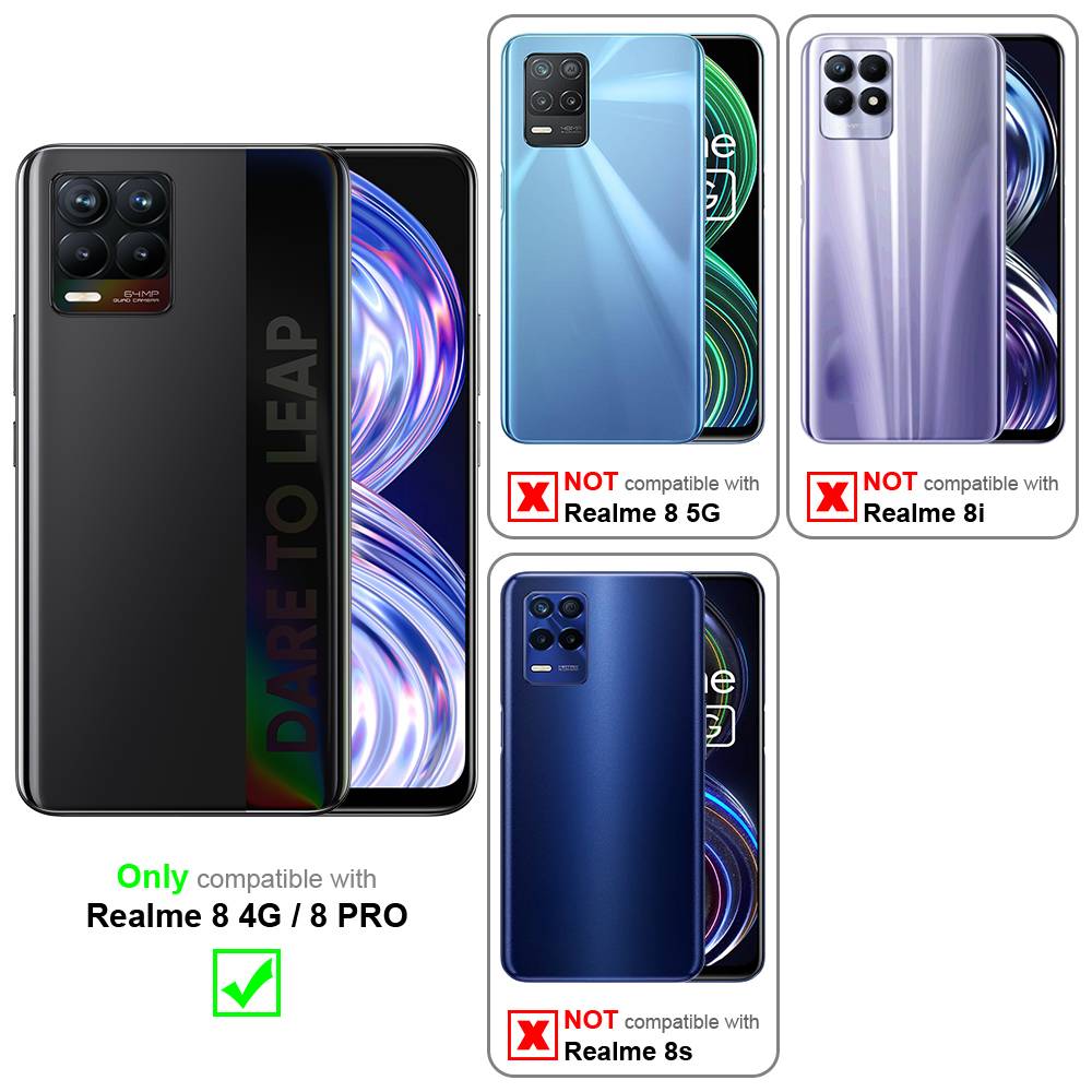 Cadorabo Hülle für Realme 8 4G / 8 PRO Schutzhülle in Grün Handyhülle TPU Silikon Etui Case Cover