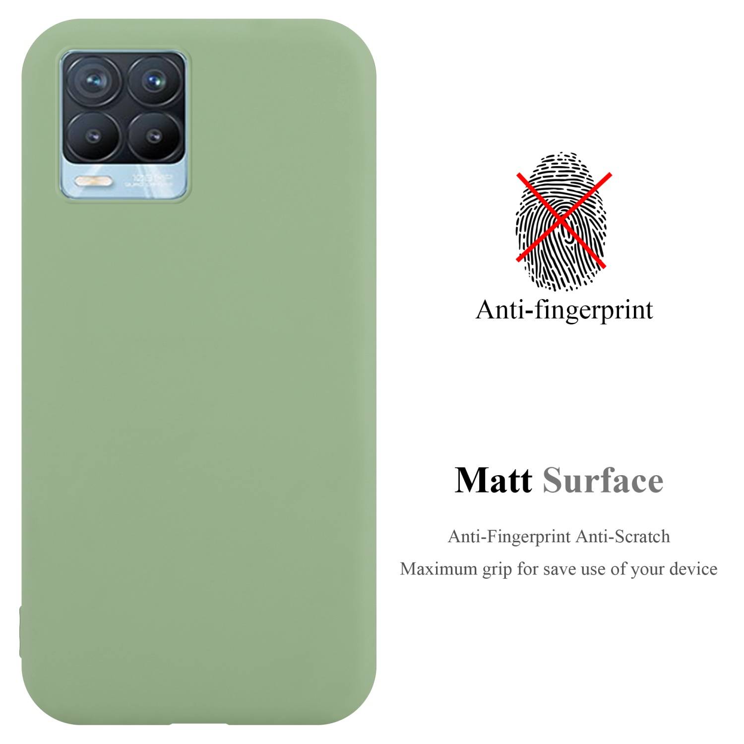Cadorabo Hülle für Realme 8 4G / 8 PRO Schutzhülle in Grün Handyhülle TPU Silikon Etui Case Cover