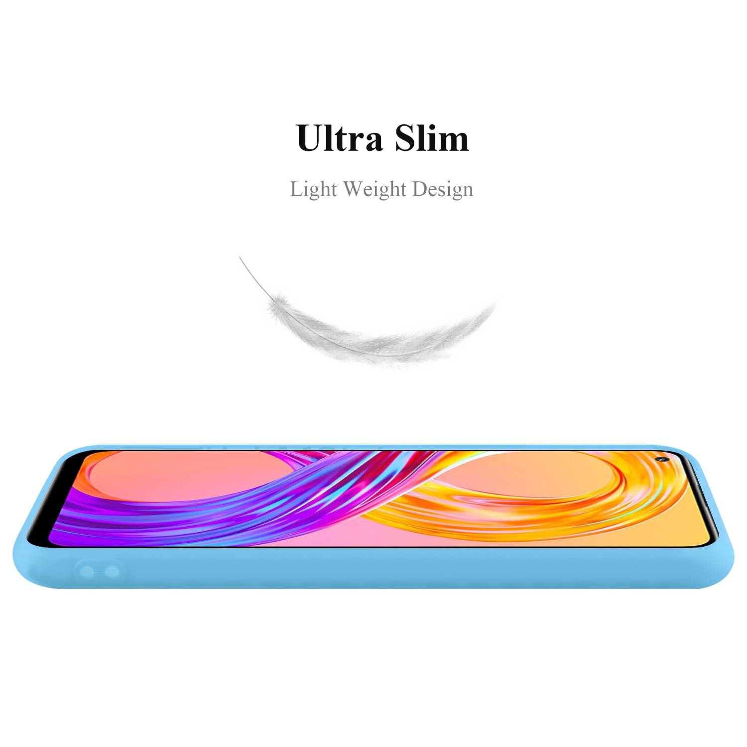 Cadorabo Hülle für Realme 8 4G / 8 PRO Schutzhülle in Blau Handyhülle TPU Silikon Etui Case Cover