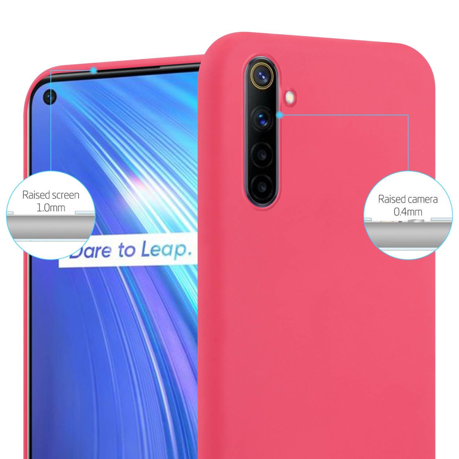 Cadorabo Hülle für Realme Narzo 4G Schutzhülle in Rot Handyhülle TPU Silikon Etui Case Cover