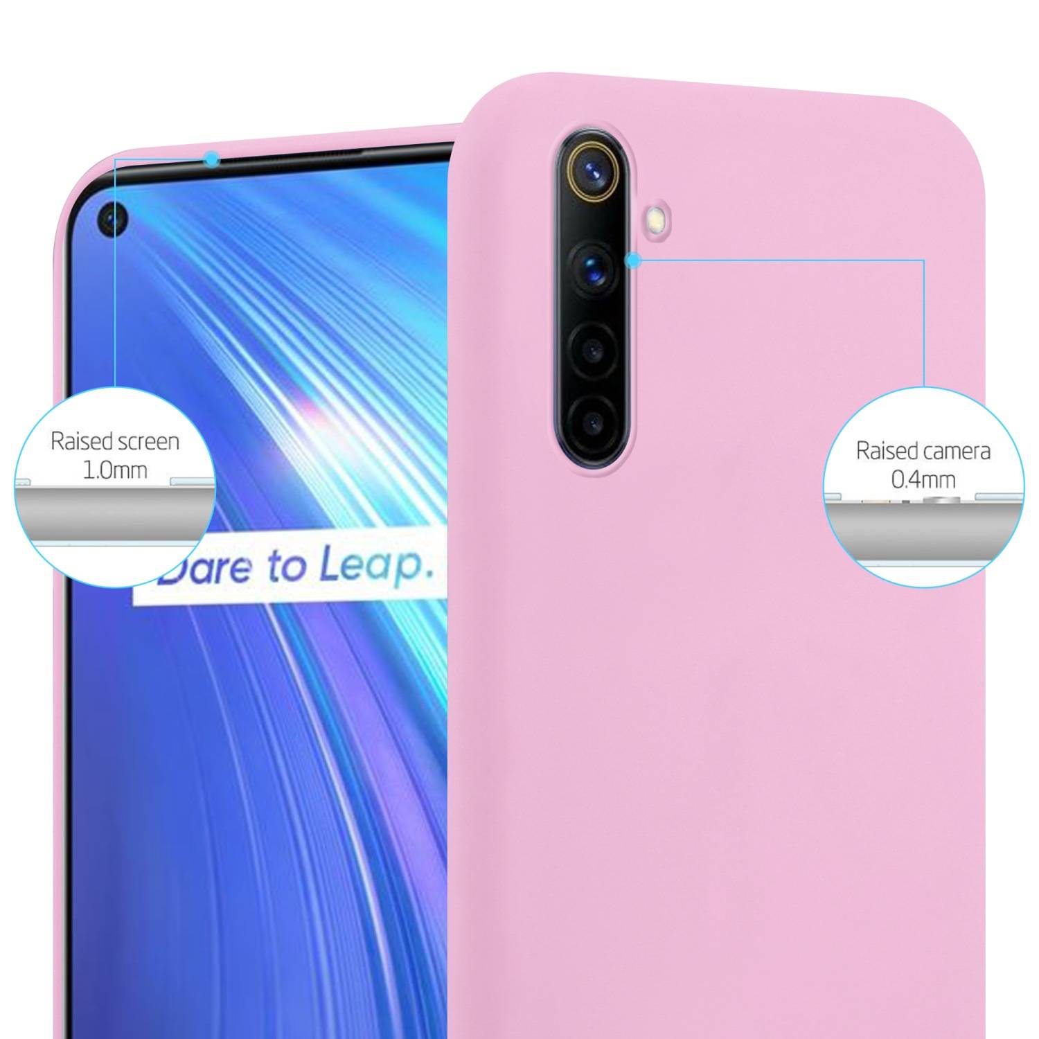 Cadorabo Hülle für Realme Narzo 4G Schutzhülle in Rosa Handyhülle TPU Silikon Etui Case Cover