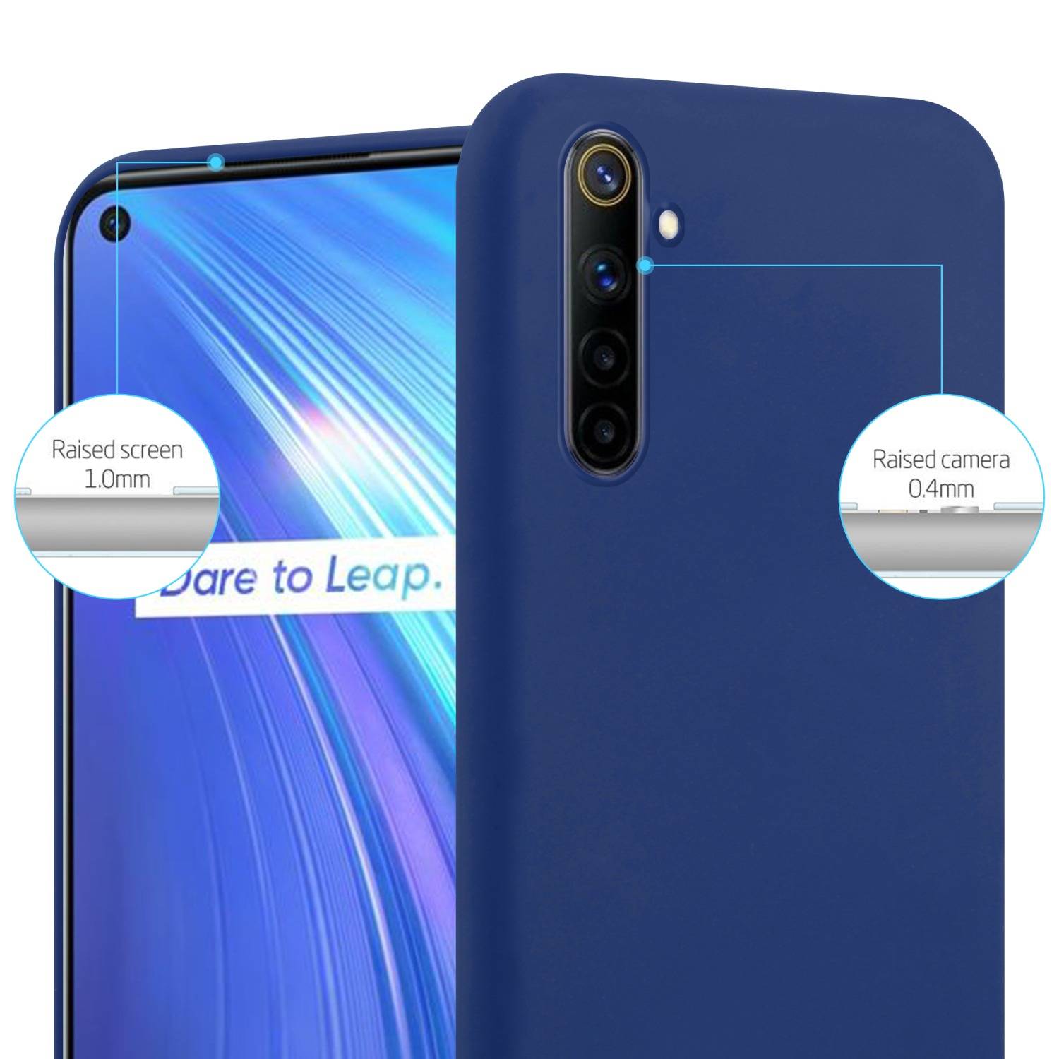 Cadorabo Hülle für Realme Narzo 4G Schutzhülle in Blau Handyhülle TPU Silikon Etui Case Cover