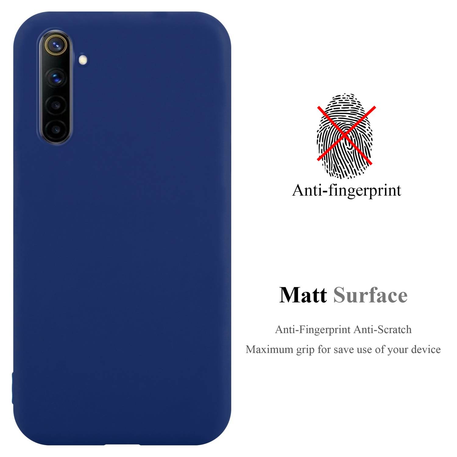 Cadorabo Hülle für Realme Narzo 4G Schutzhülle in Blau Handyhülle TPU Silikon Etui Case Cover