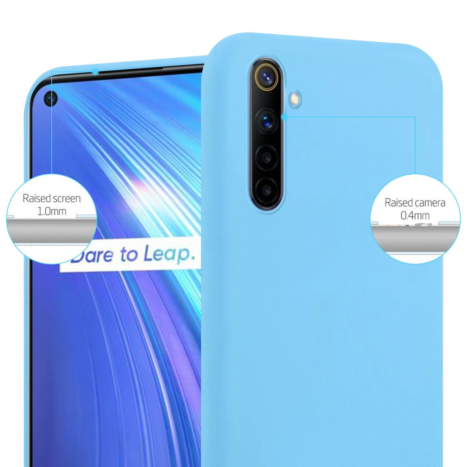 Cadorabo Hülle für Realme Narzo 4G Schutzhülle in Blau Handyhülle TPU Silikon Etui Case Cover