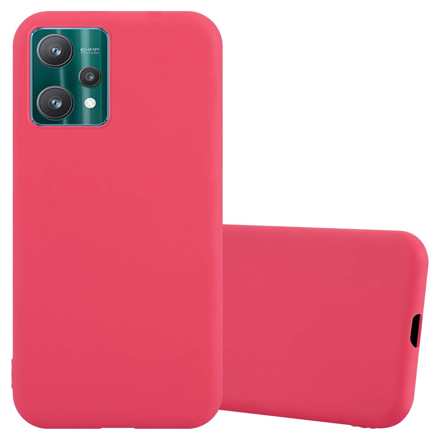 Cadorabo Hülle für Realme 9 4G / 9 PRO+ Schutzhülle in Rot Handyhülle TPU Silikon Etui Case Cover