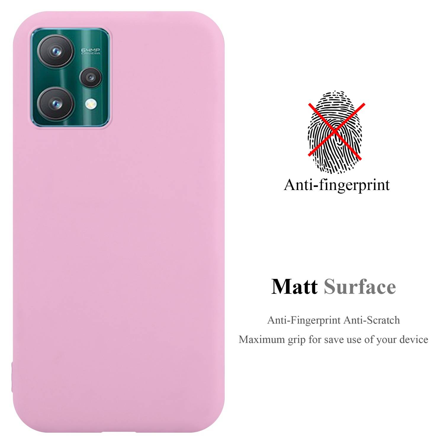 Cadorabo Hülle für Realme 9 4G / 9 PRO+ Schutzhülle in Rosa Handyhülle TPU Silikon Etui Case Cover