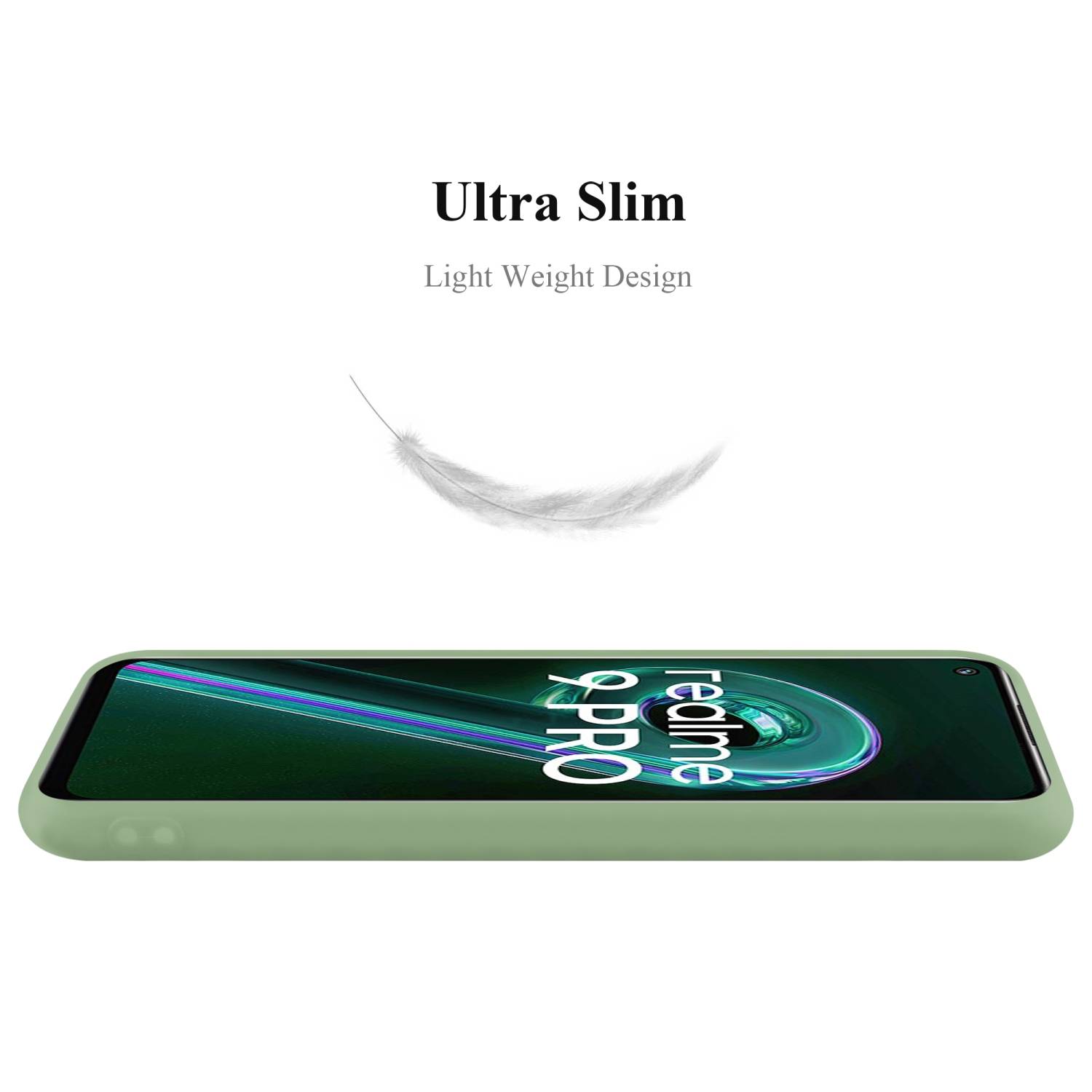 Cadorabo Hülle für Realme 9 4G / 9 PRO+ Schutzhülle in Grün Handyhülle TPU Silikon Etui Case Cover