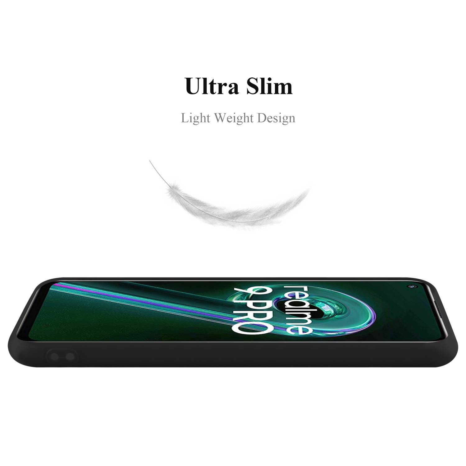 Cadorabo Hülle für Realme 9 4G / 9 PRO+ Schutzhülle in Schwarz Handyhülle TPU Silikon Etui Case Cover