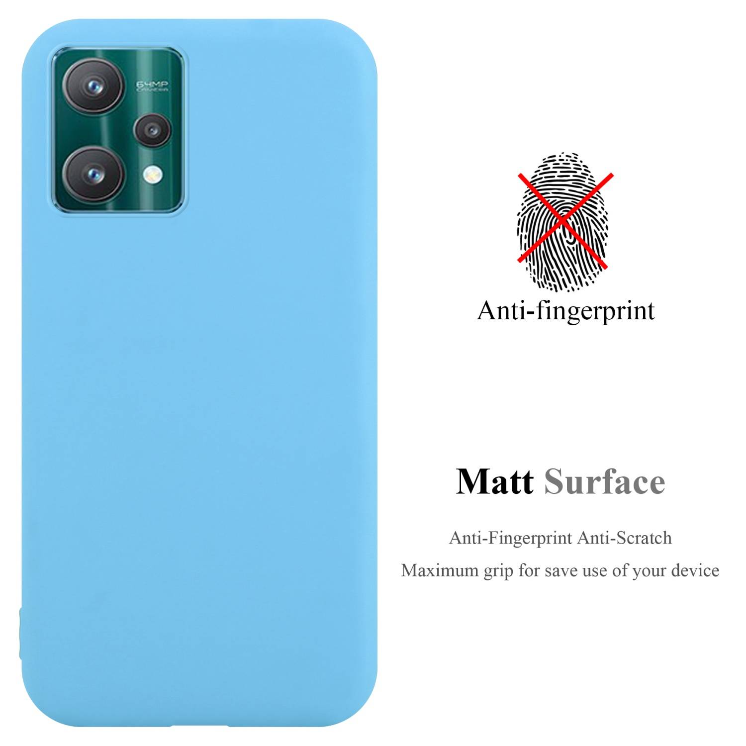 Cadorabo Hülle für Realme 9 4G / 9 PRO+ Schutzhülle in Blau Handyhülle TPU Silikon Etui Case Cover