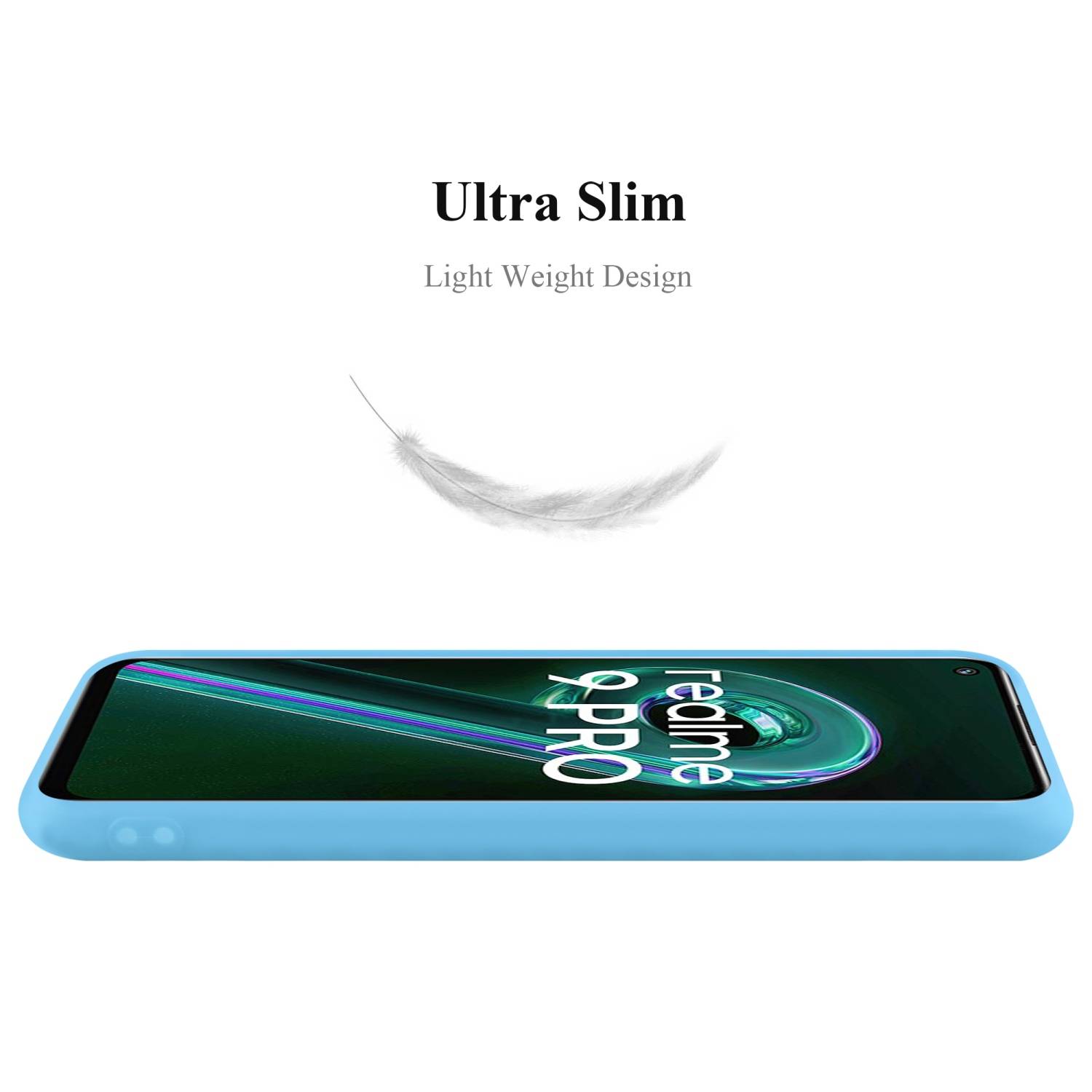 Cadorabo Hülle für Realme 9 4G / 9 PRO+ Schutzhülle in Blau Handyhülle TPU Silikon Etui Case Cover