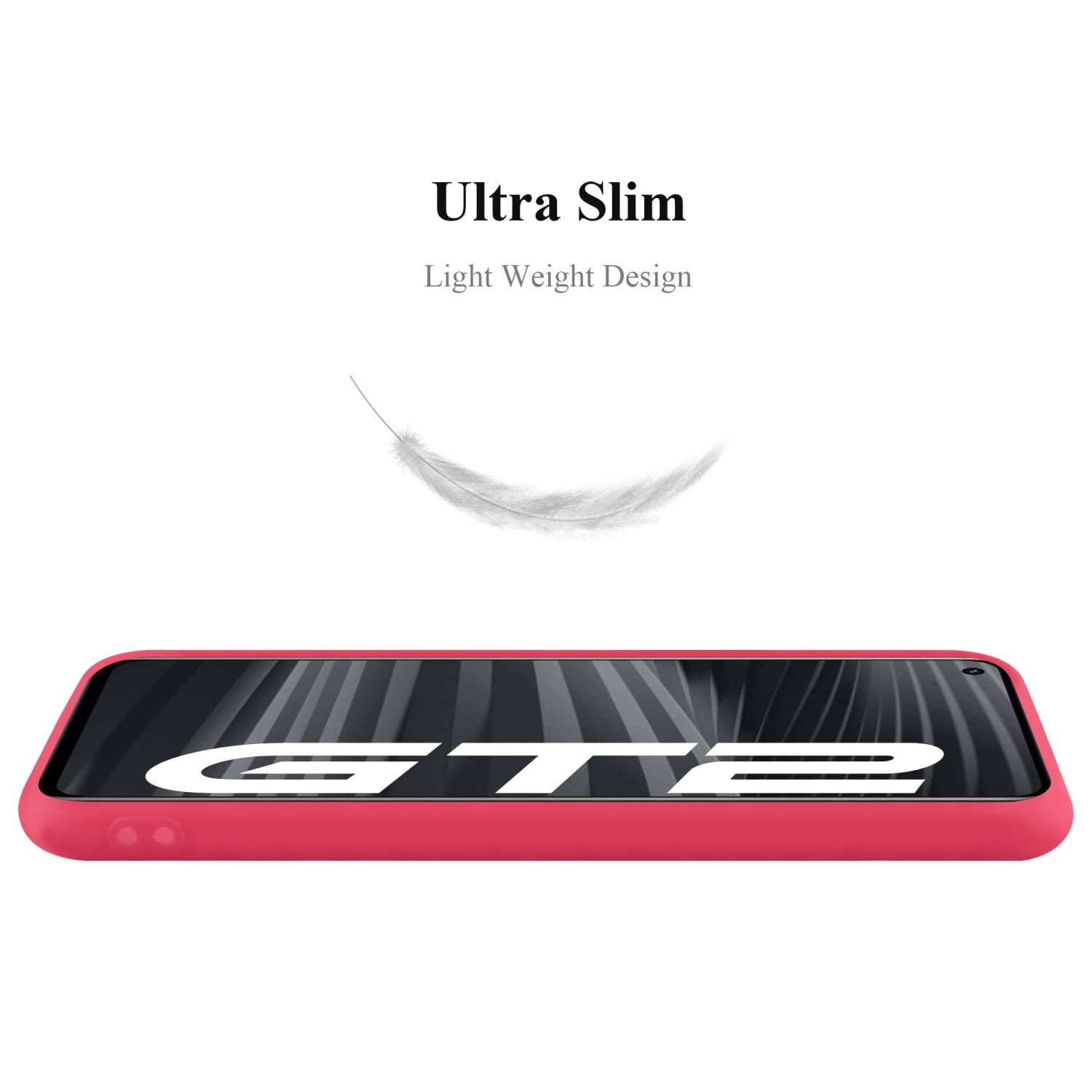 Cadorabo Hülle für Realme GT 2 / GT Neo 2 Schutzhülle in Rot Handyhülle TPU Silikon Etui Case Cover