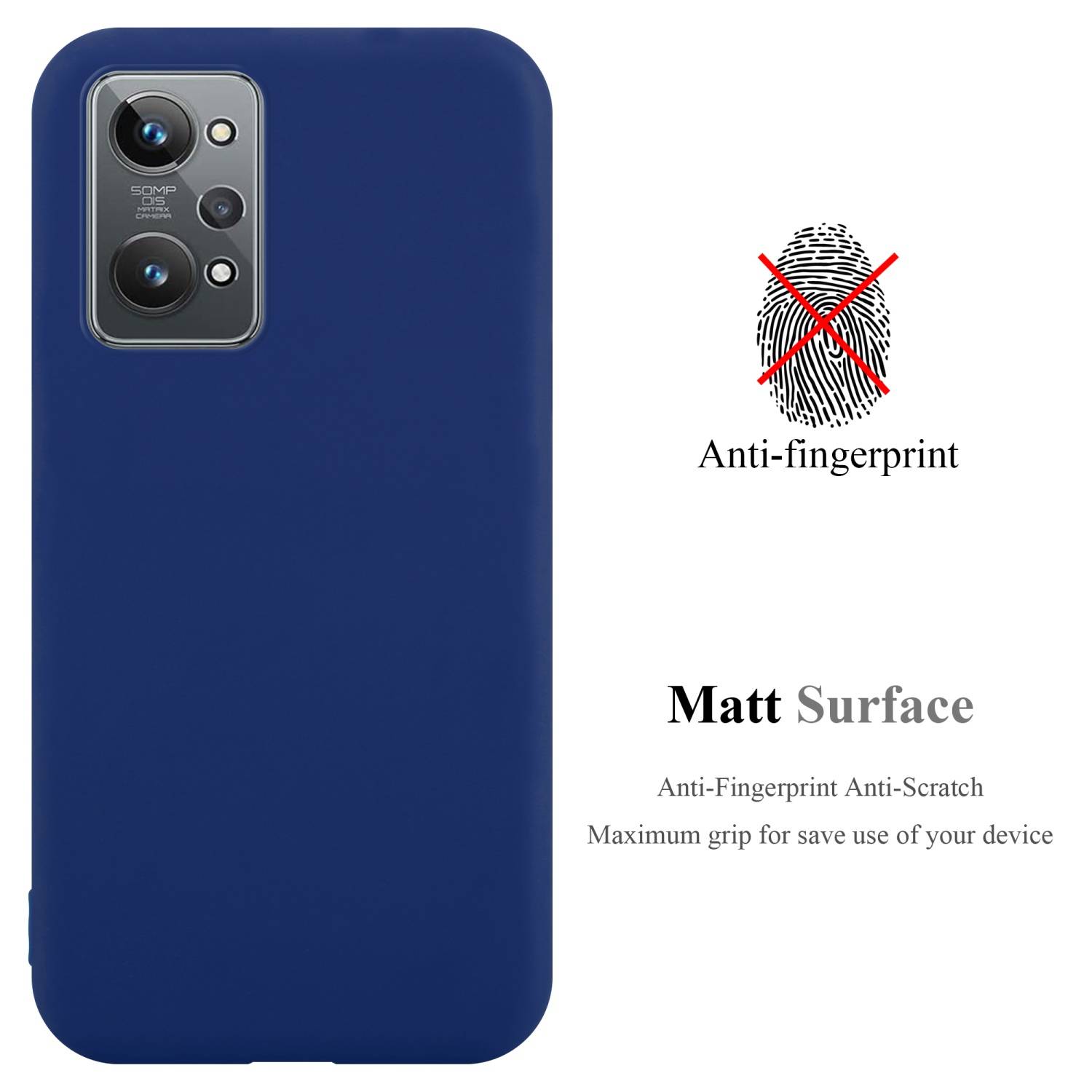 Cadorabo Hülle für Realme GT 2 / GT Neo 2 Schutzhülle in Blau Handyhülle TPU Silikon Etui Case Cover
