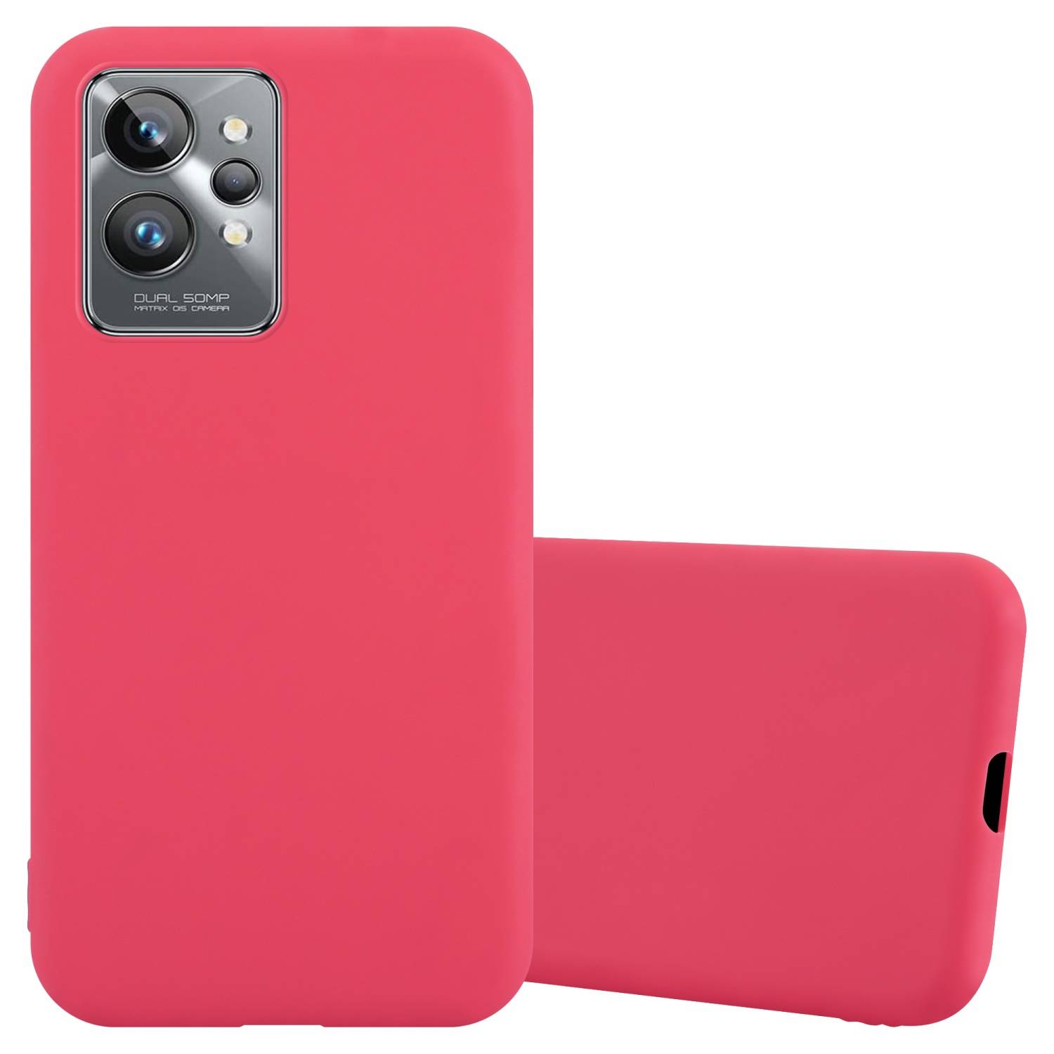 Cadorabo Hülle für Realme GT 2 PRO Schutzhülle in Rot Handyhülle TPU Silikon Etui Case Cover