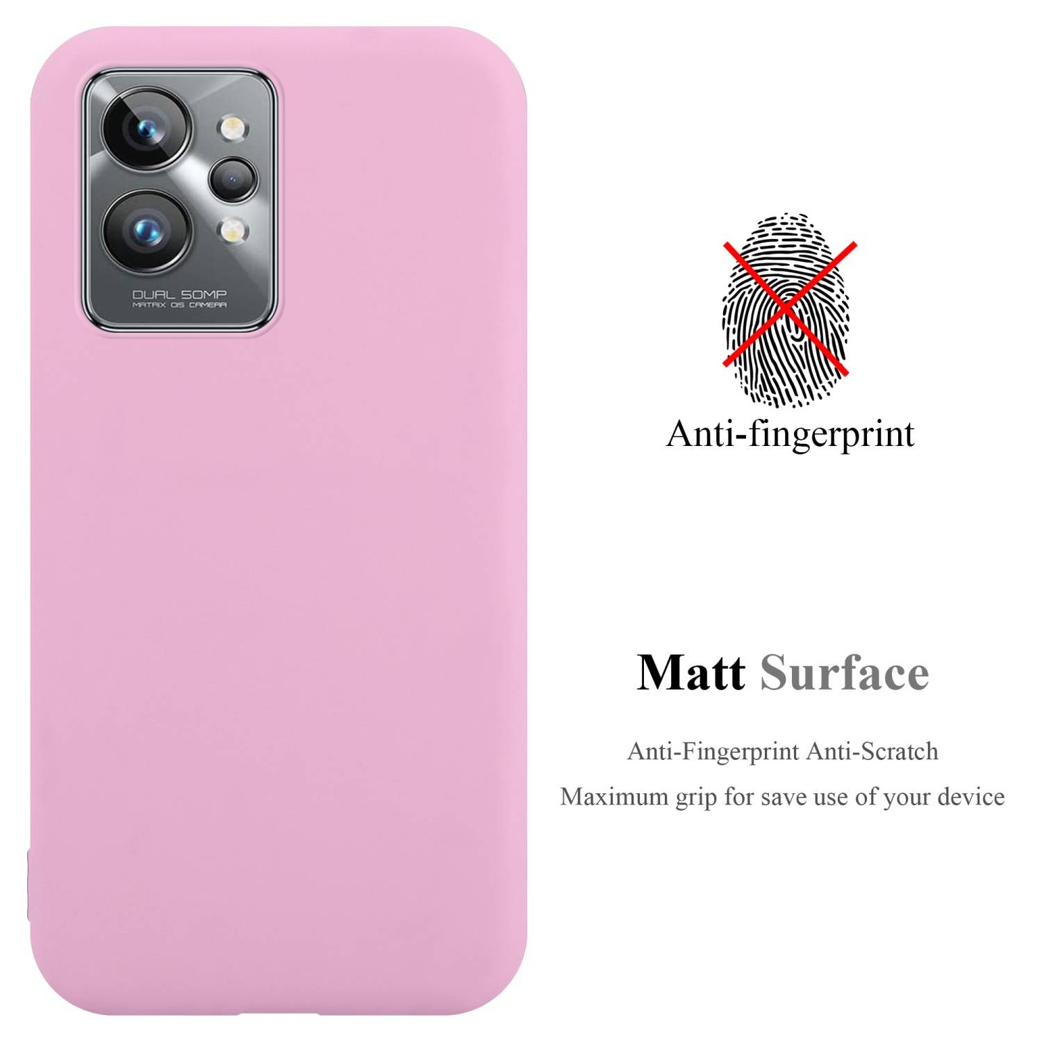 Cadorabo Hülle für Realme GT 2 PRO Schutzhülle in Rosa Handyhülle TPU Silikon Etui Case Cover