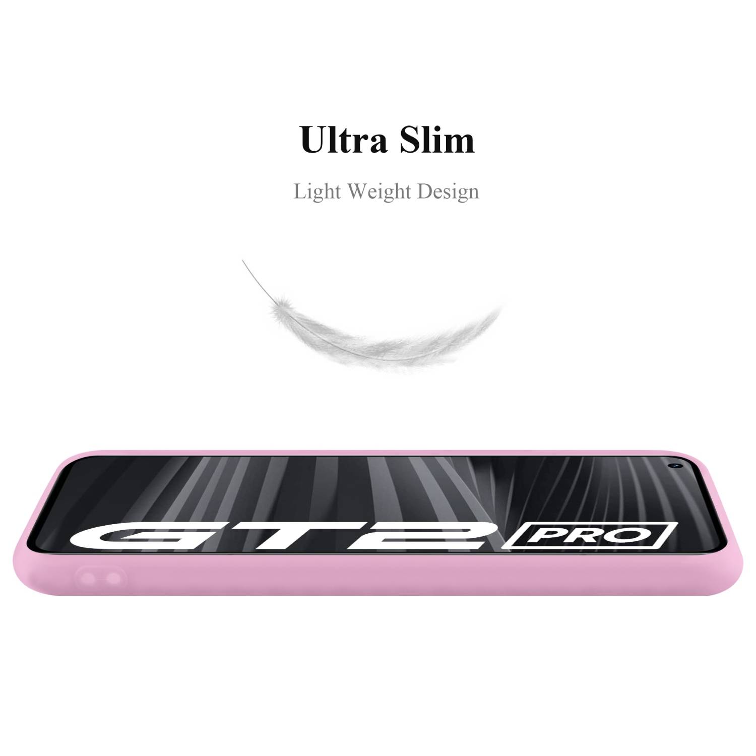Cadorabo Hülle für Realme GT 2 PRO Schutzhülle in Rosa Handyhülle TPU Silikon Etui Case Cover