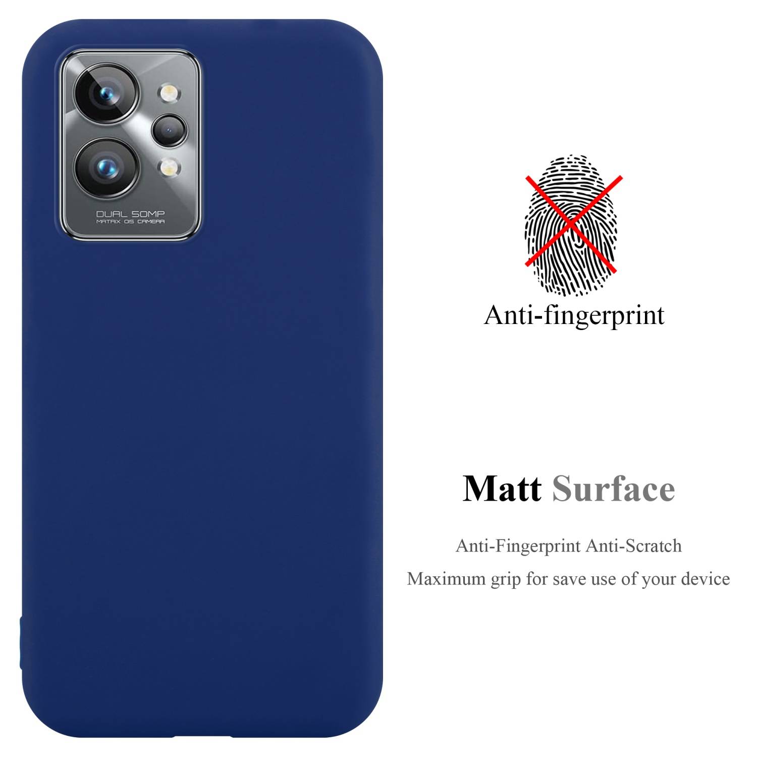 Cadorabo Hülle für Realme GT 2 PRO Schutzhülle in Blau Handyhülle TPU Silikon Etui Case Cover