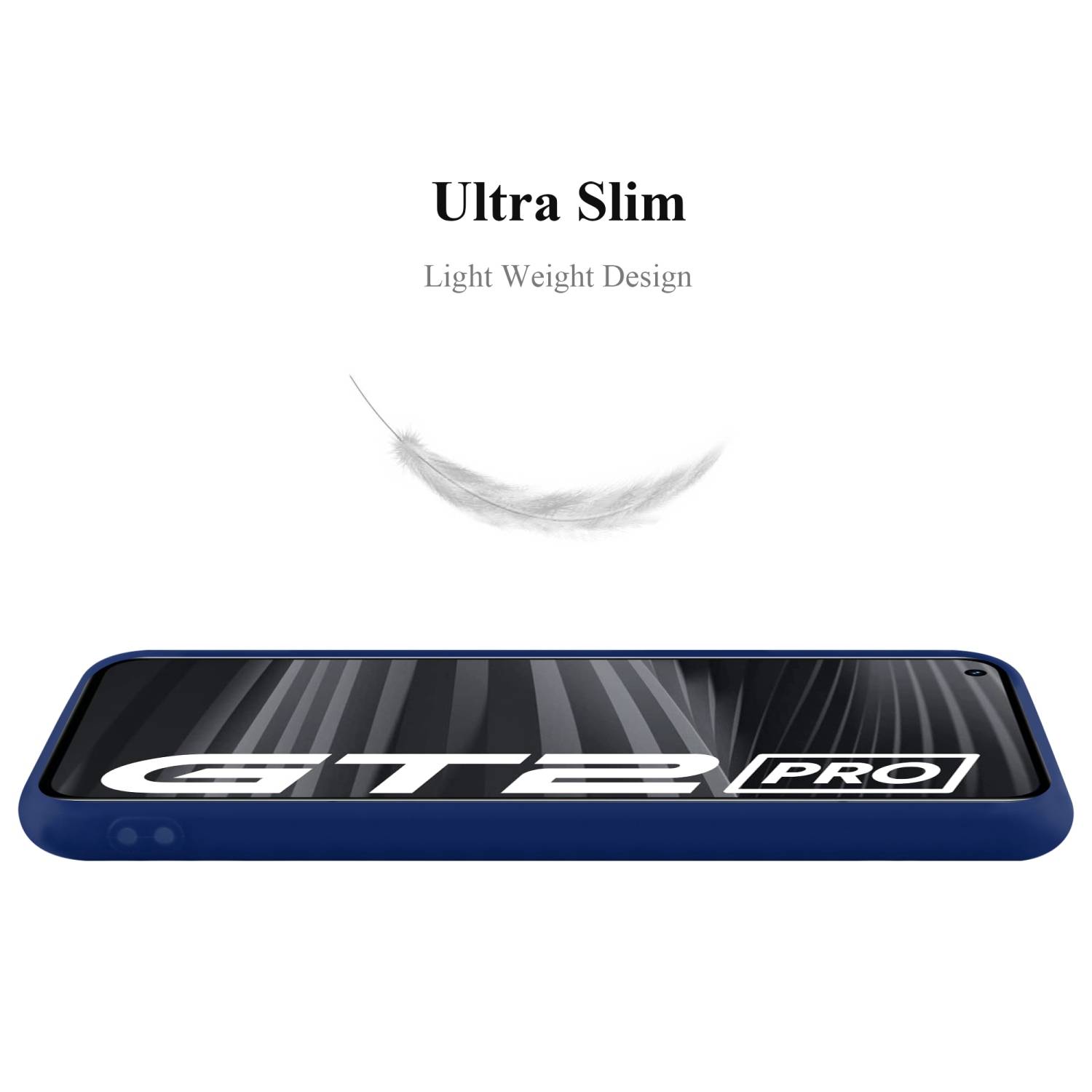 Cadorabo Hülle für Realme GT 2 PRO Schutzhülle in Blau Handyhülle TPU Silikon Etui Case Cover