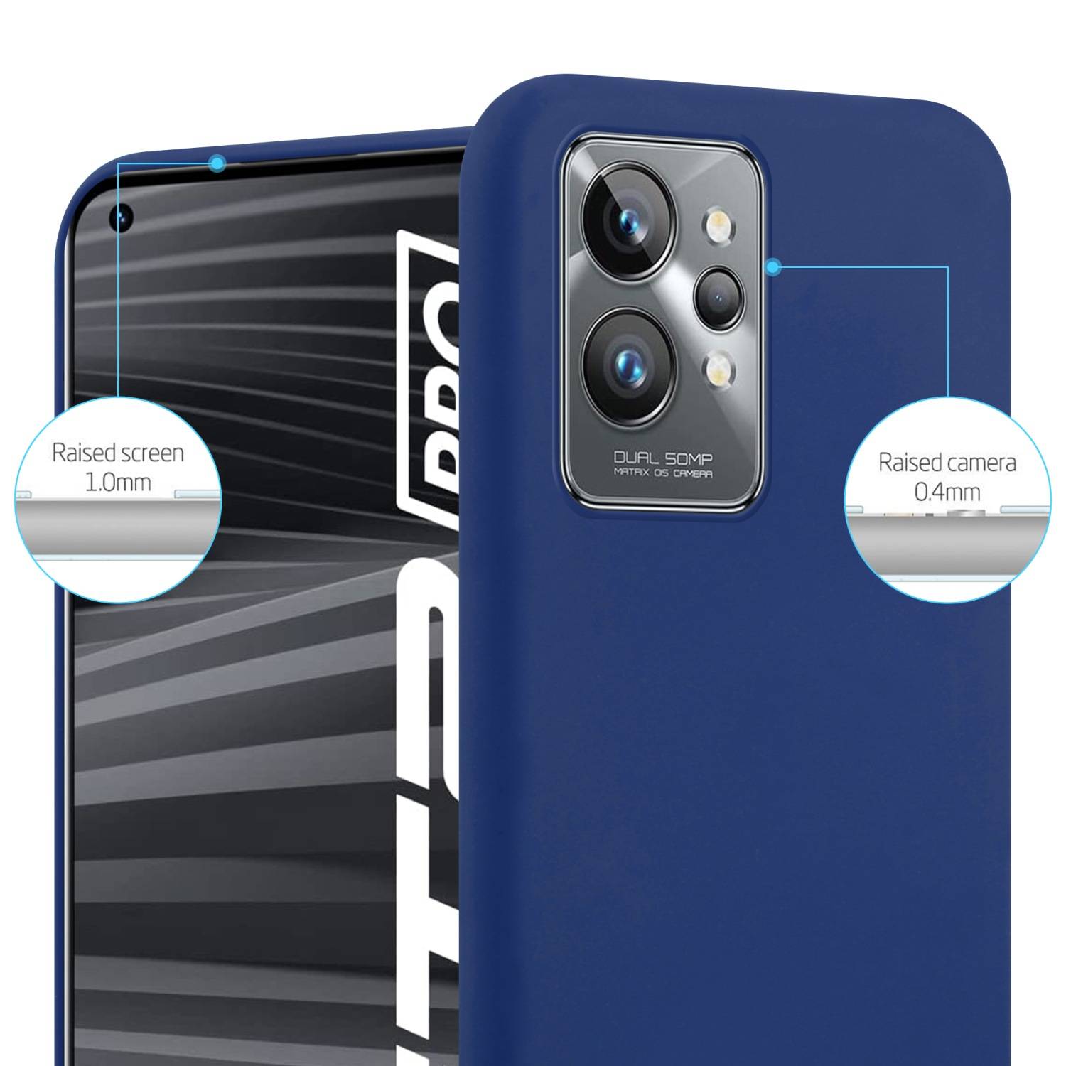 Cadorabo Hülle für Realme GT 2 PRO Schutzhülle in Blau Handyhülle TPU Silikon Etui Case Cover