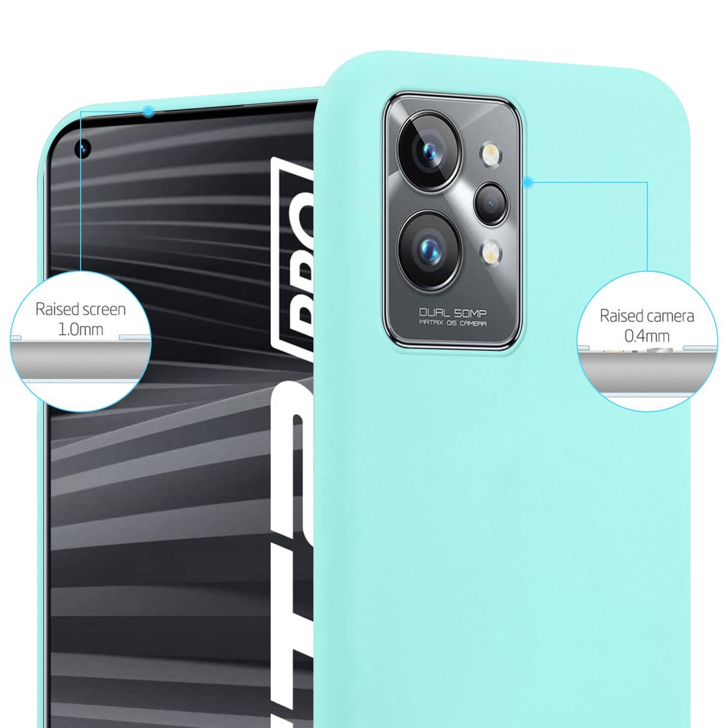 Cadorabo Hülle für Realme GT 2 PRO Schutzhülle in Blau Handyhülle TPU Silikon Etui Case Cover