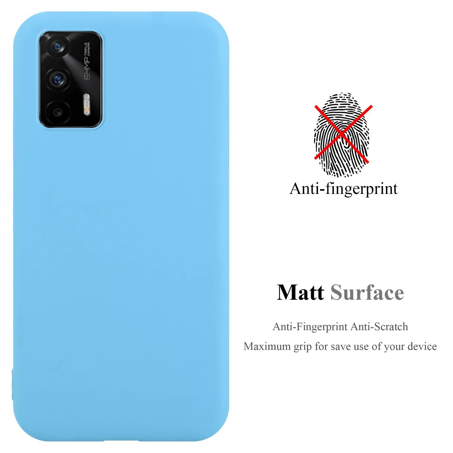 Cadorabo Hülle für Realme GT Master Schutzhülle in Blau Handyhülle TPU Silikon Etui Case Cover