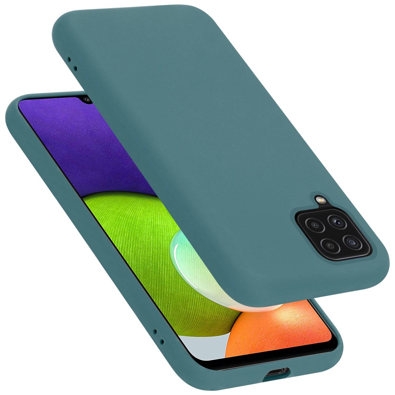 Cadorabo Schutzhülle für Samsung Galaxy A12 / M12 Hülle in Grün Handyhülle Case Cover TPU Etui