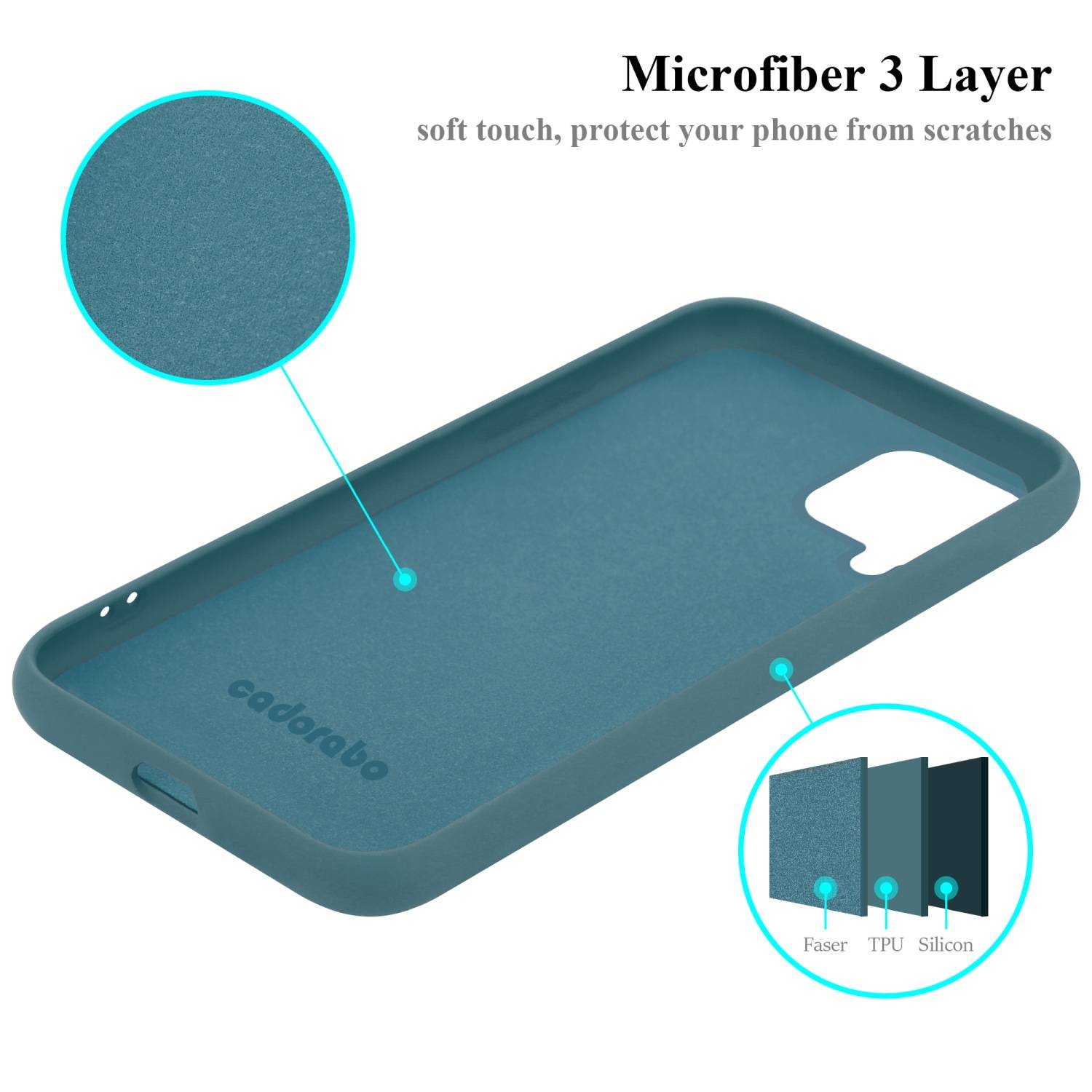Cadorabo Schutzhülle für Samsung Galaxy A12 / M12 Hülle in Grün Handyhülle Case Cover TPU Etui