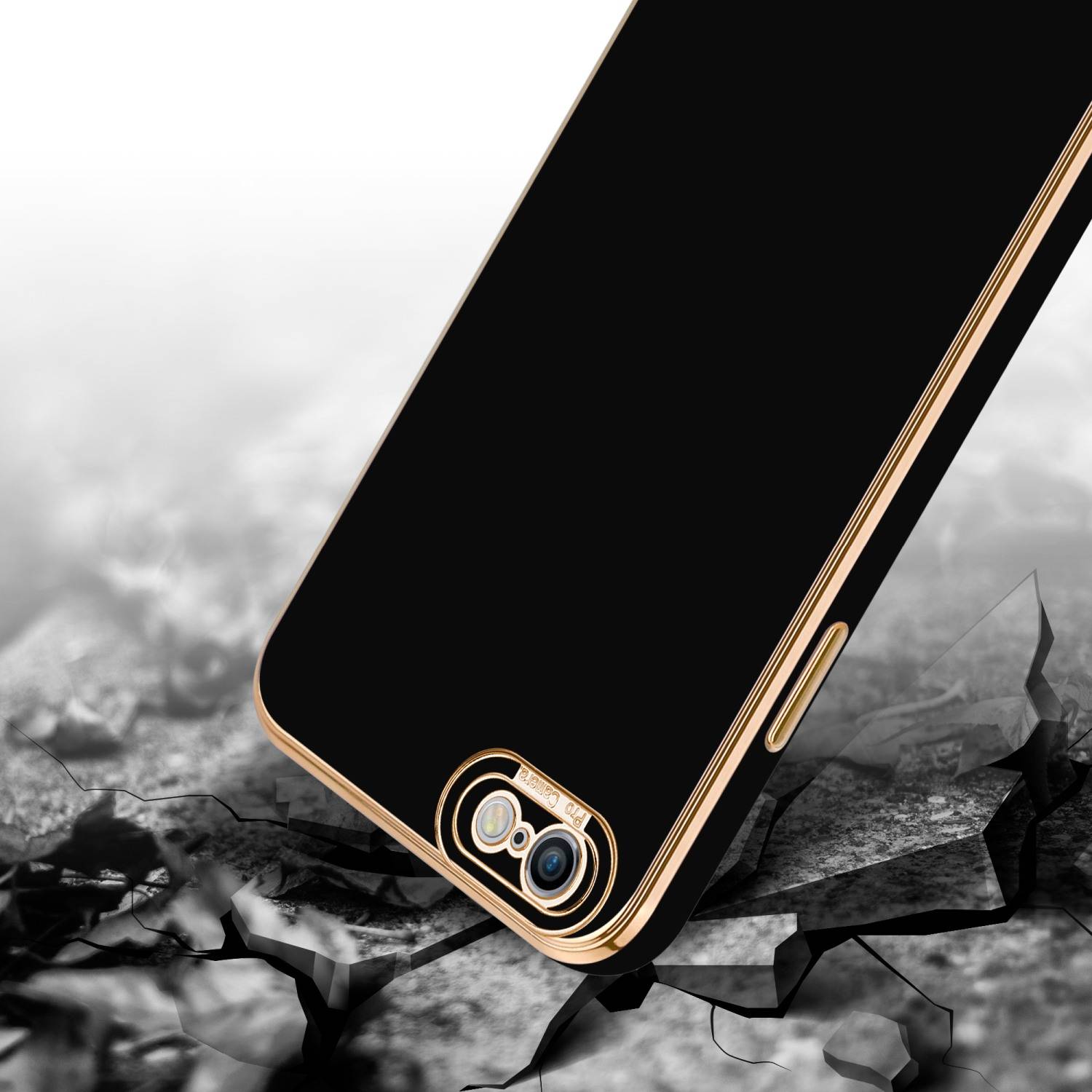 Cadorabo Hülle für Apple iPhone 6 / 6S Schutz Hülle in Schwarz Etui Handyhülle Cover Case TPU Kameraschutz