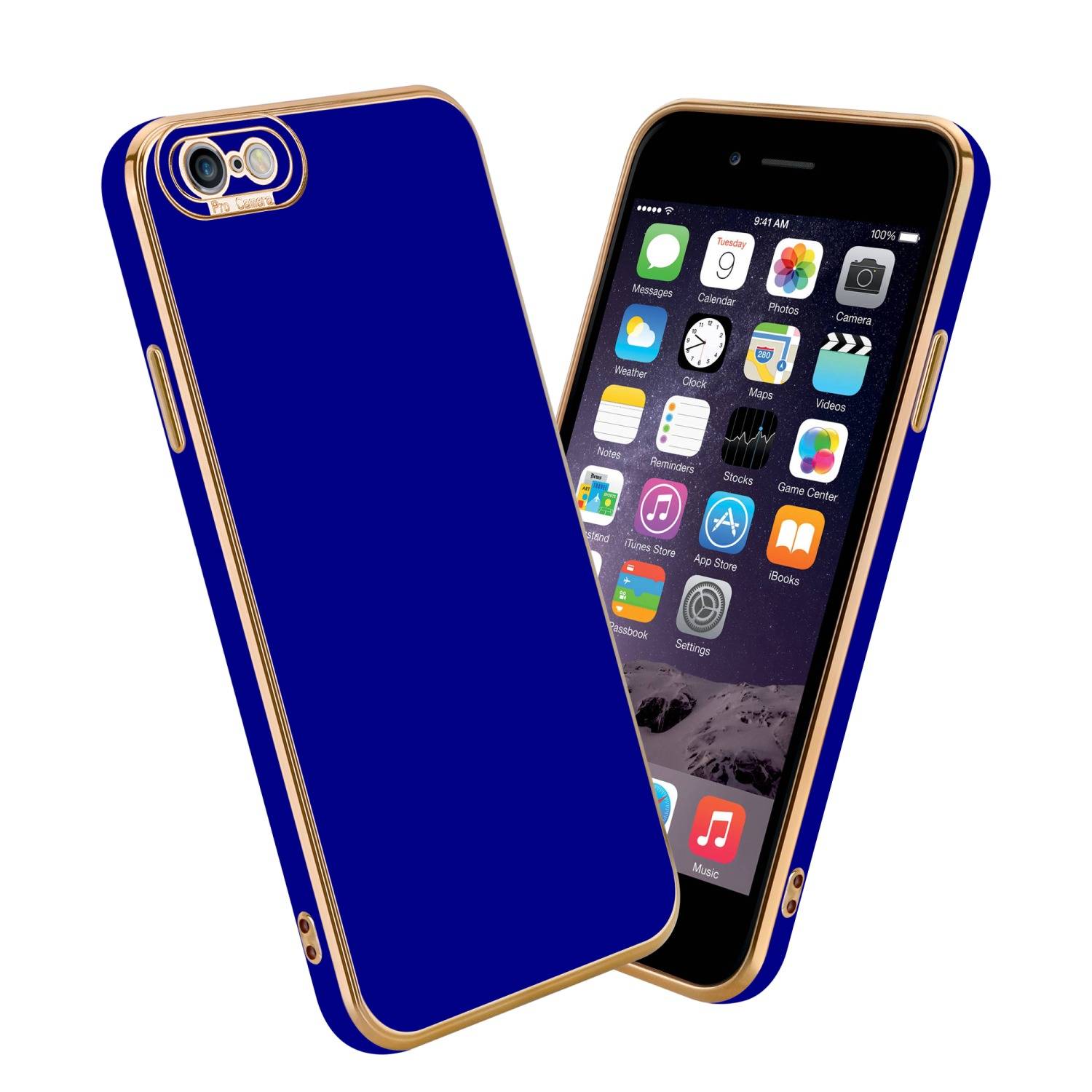 Cadorabo Hülle für Apple iPhone 6 / 6S Schutz Hülle in Blau Etui Handyhülle Cover Case TPU Kameraschutz