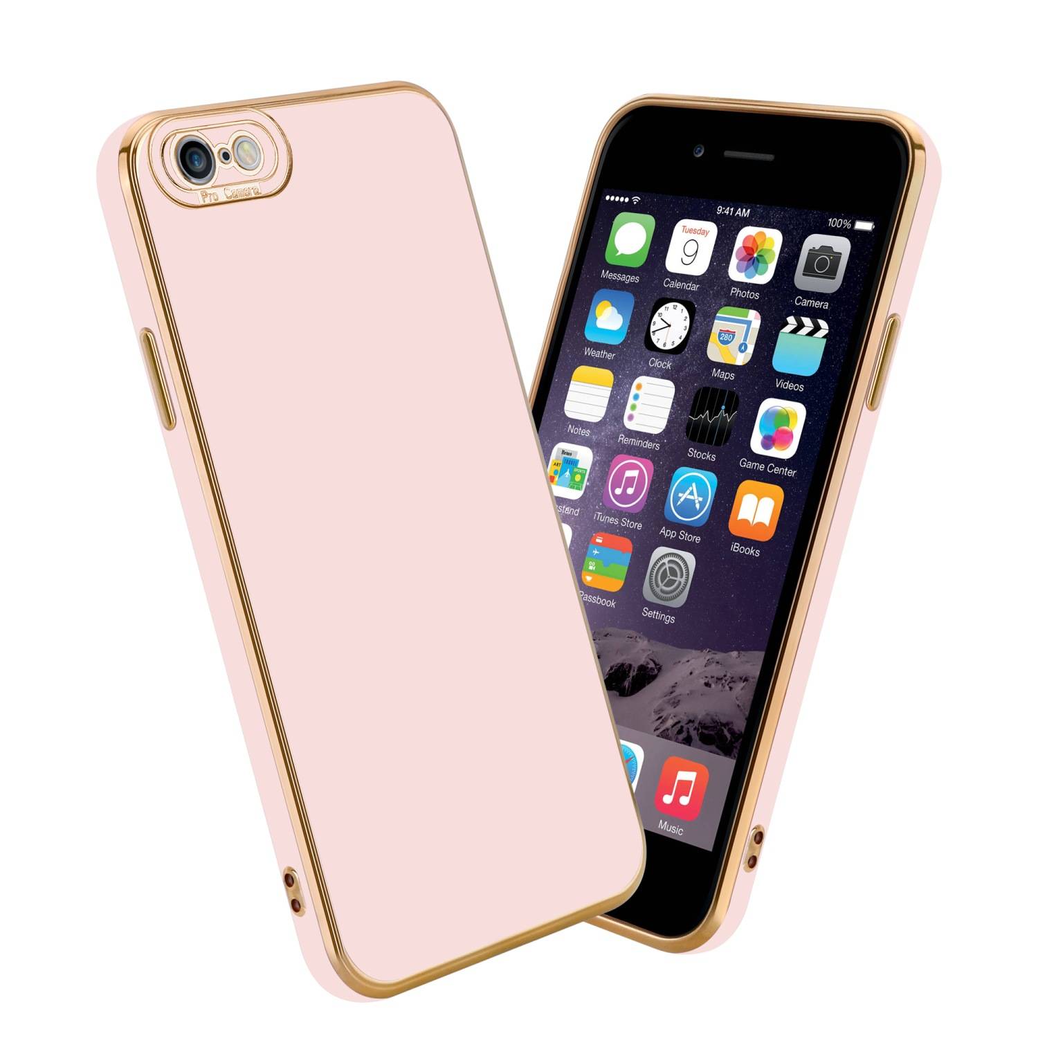 Cadorabo Hülle für Apple iPhone 6 / 6S Schutz Hülle in Rosa Etui Handyhülle Cover Case TPU Kameraschutz