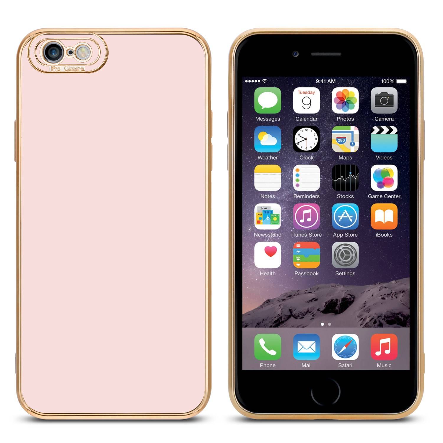 Cadorabo Hülle für Apple iPhone 6 / 6S Schutz Hülle in Rosa Etui Handyhülle Cover Case TPU Kameraschutz