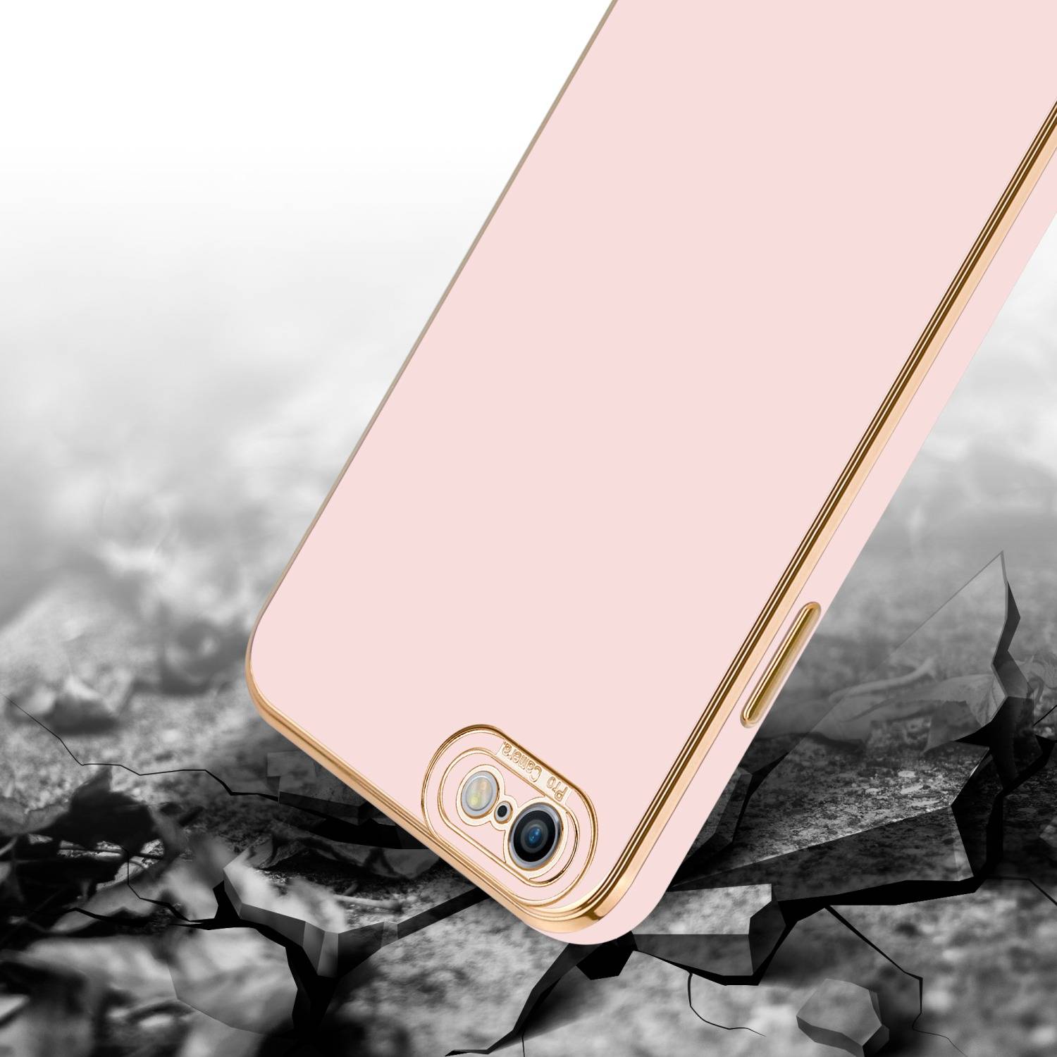 Cadorabo Hülle für Apple iPhone 6 / 6S Schutz Hülle in Rosa Etui Handyhülle Cover Case TPU Kameraschutz